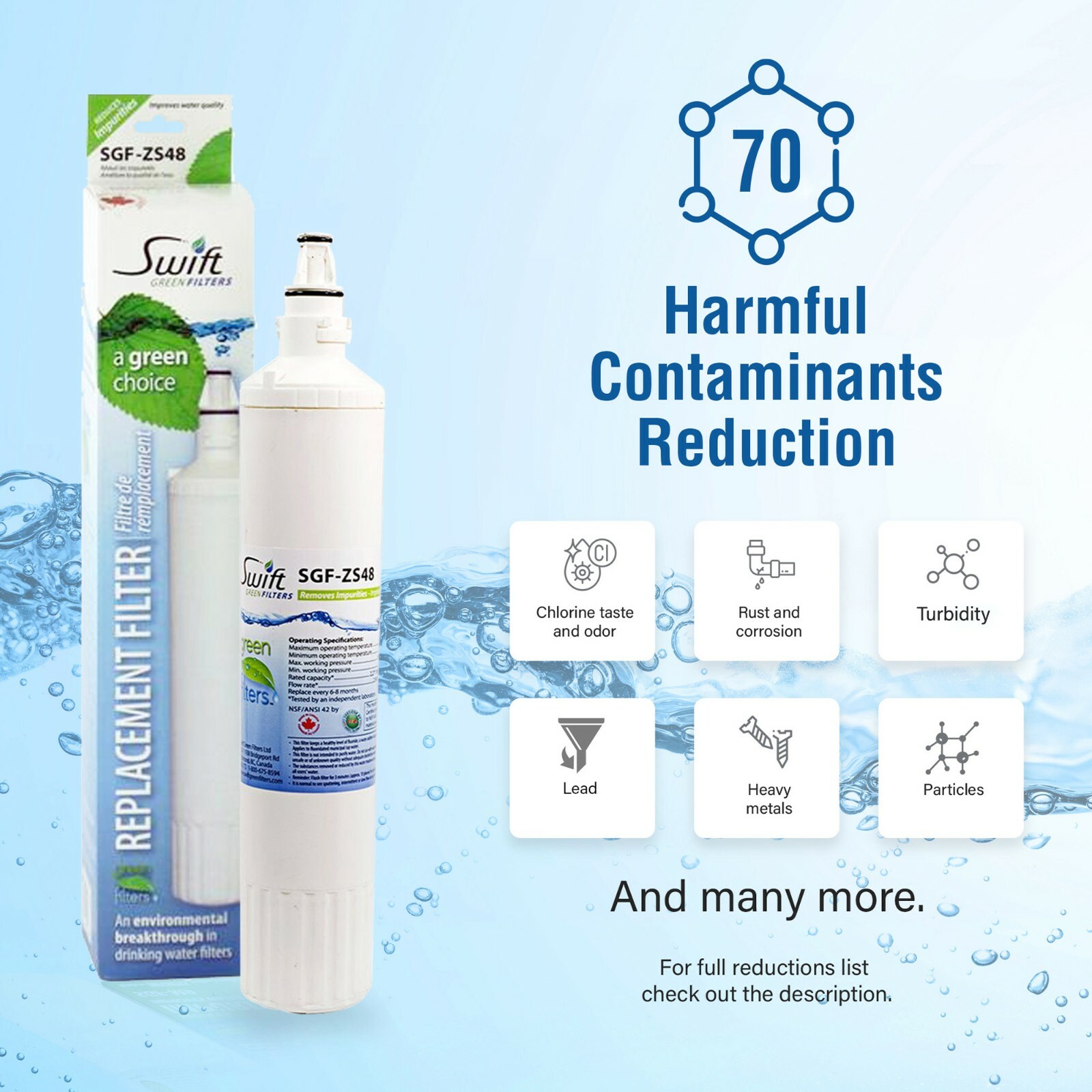 Replacement Sub-Zero 4290510 PRO 48 4204490 Refrigerator WaterFilter by SGF-ZS48