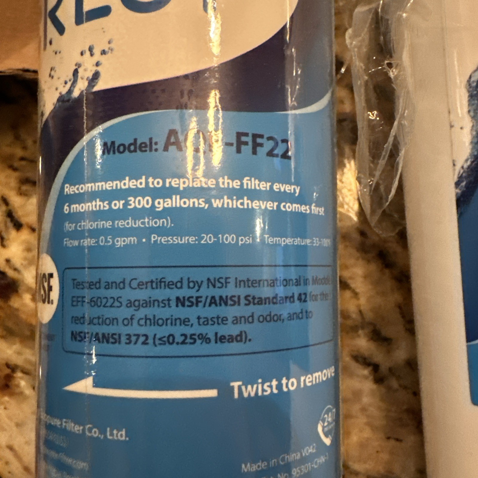 AquaCrest Water Filter AQF-FF22 For Aqua Optima Evolve New