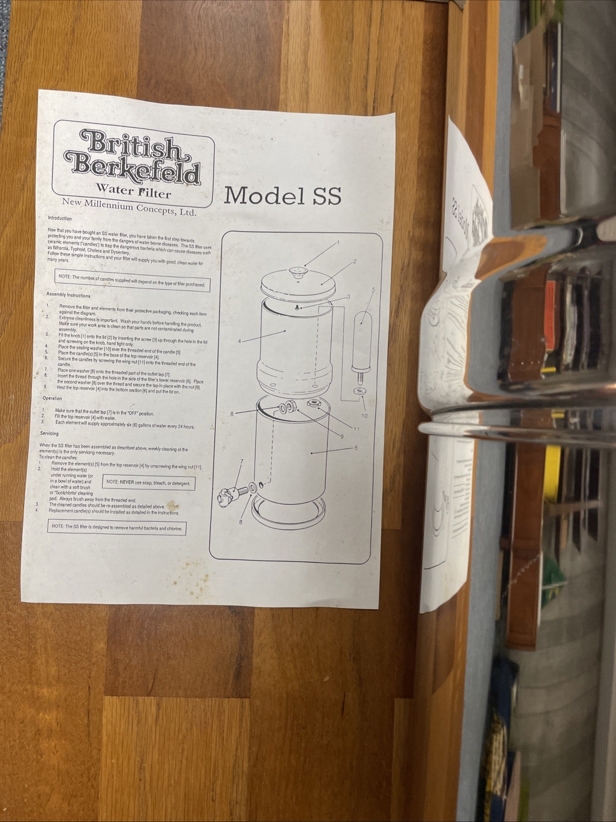 Big Berkey SS Water Filter 2.25 Gallon Stainless System British Berkefeld