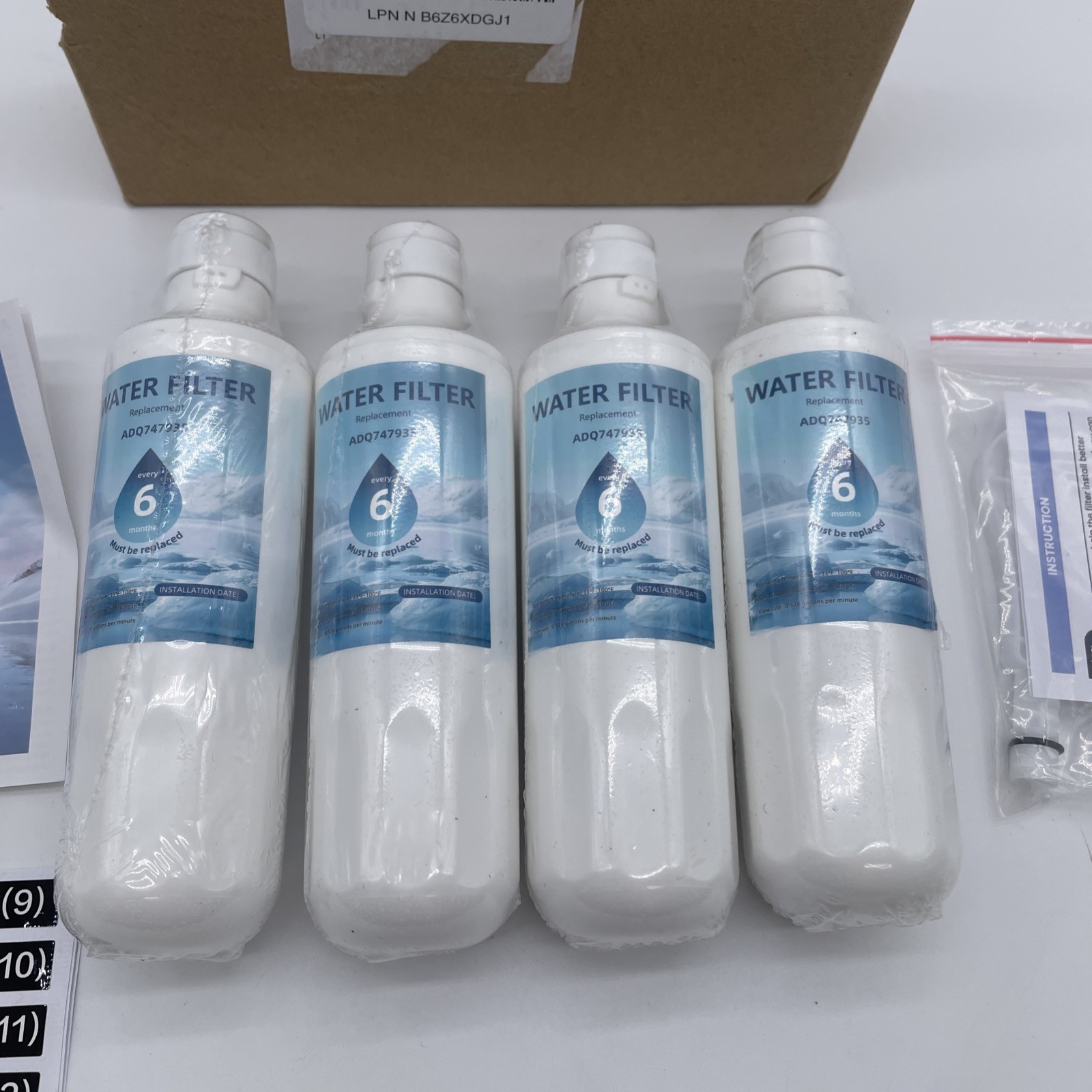 4-pack for LG LT1000P LT1000PC ADQ747935 Refrigerator Water Filter Replacement