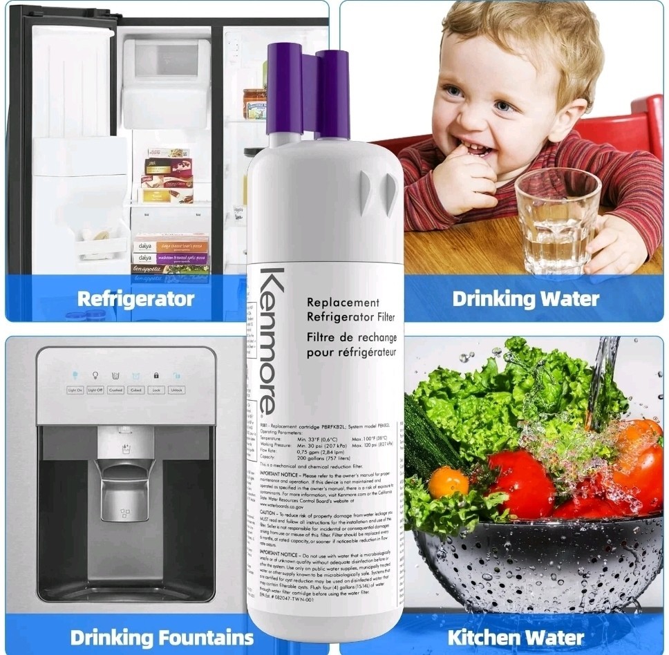 2 Pack Kenmore 9081 469081 46-9930 Replacement Refrigerator Ice Water Filter
