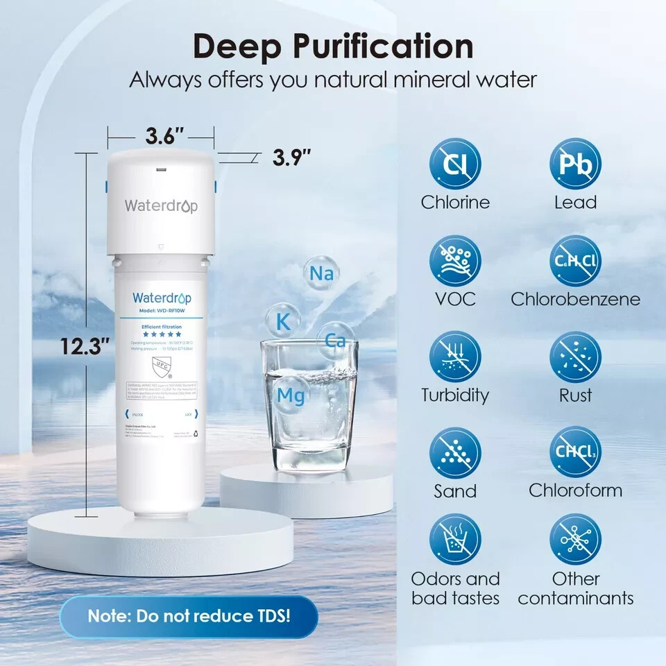 Waterdrop 10UAW Under Sink Water Filter System,NSF/ANSI 42 Certified, 8K Gallons