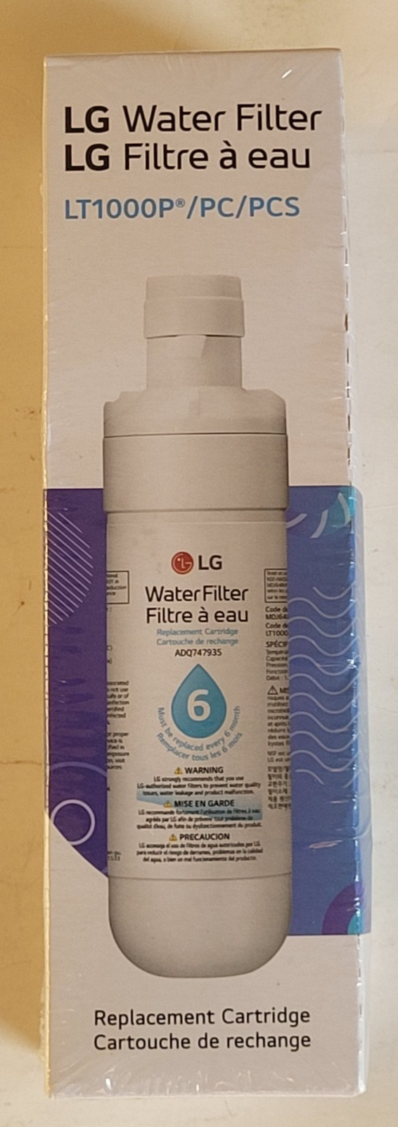 Genuine OEM LG Water Ice Filter Replacement Cartridge LT1000P/PC/PCS NEW Sealed