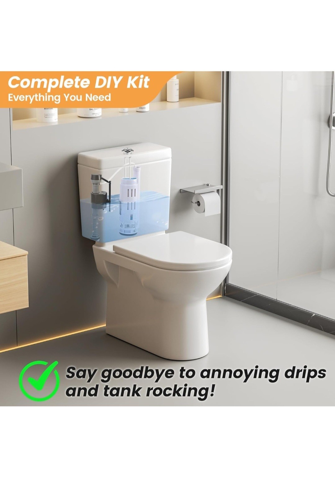 2 Inch Toilet Dual Flush Valve, Fill Valve, Push Button. Toilet Repair Kit, …
