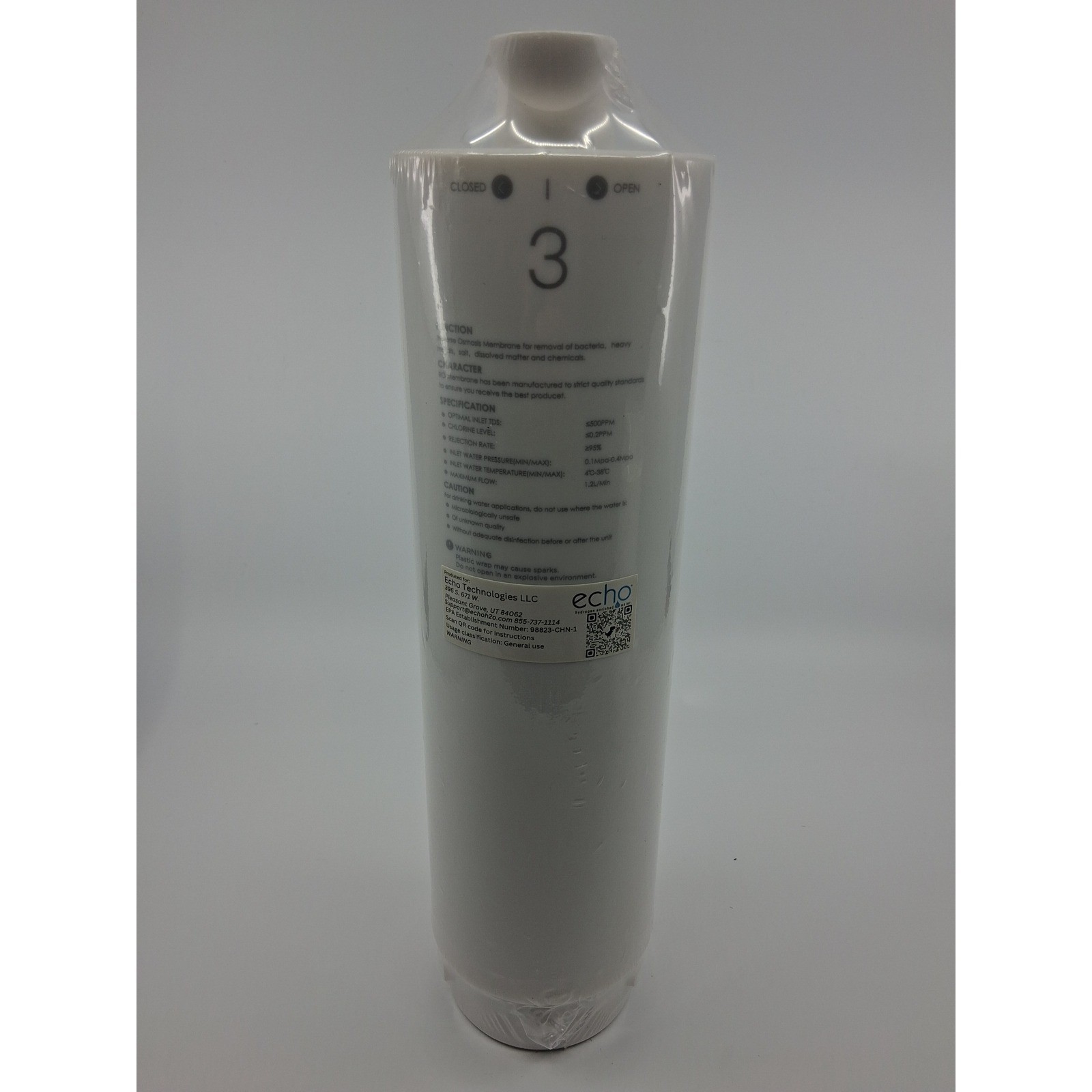 Echo RO Filter Reverse Osmosis Membrane Filter #3 Removes bacteria, heavy metals