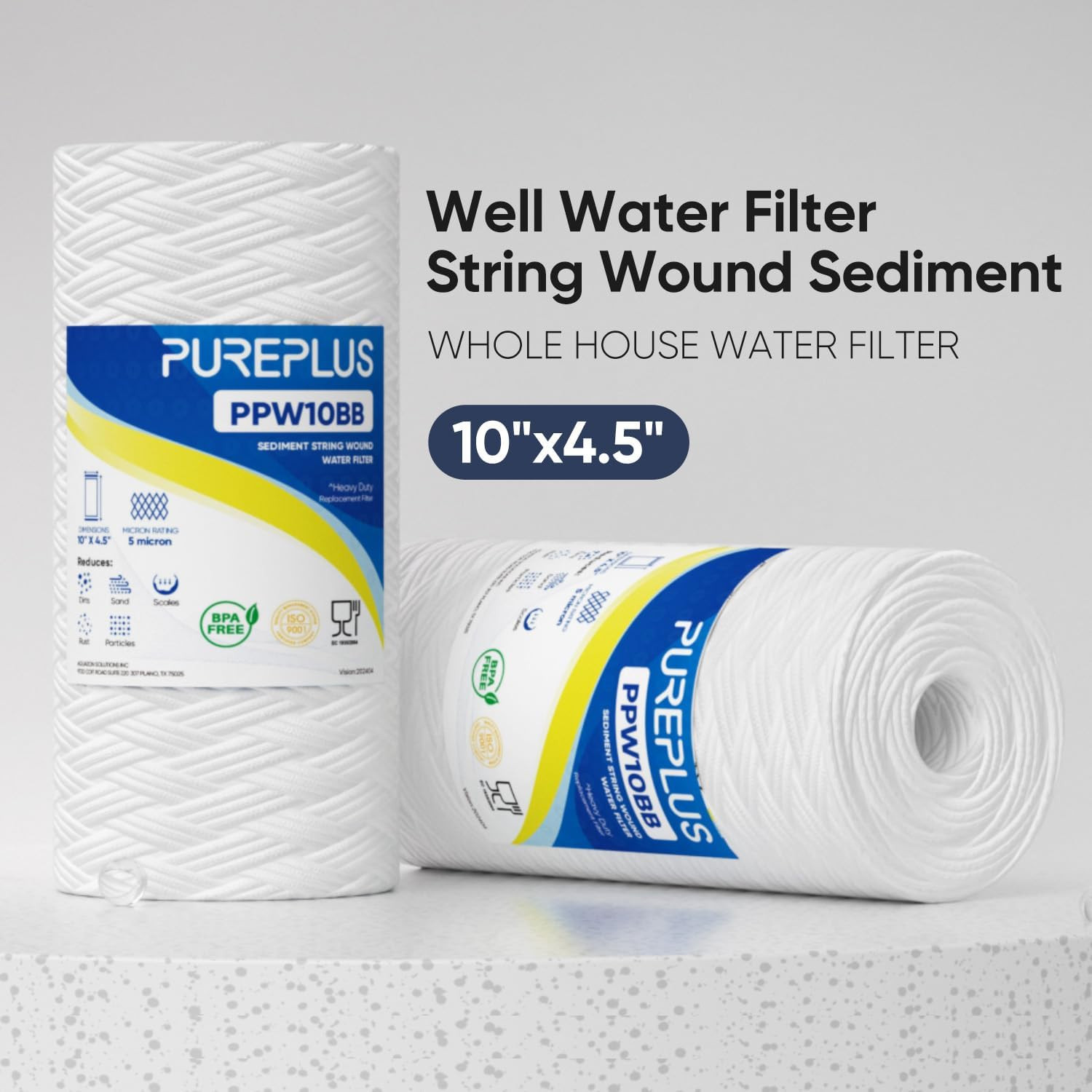 5 Micron Whole House Sediment Filter – 4 Pack, Fits Multiple Models