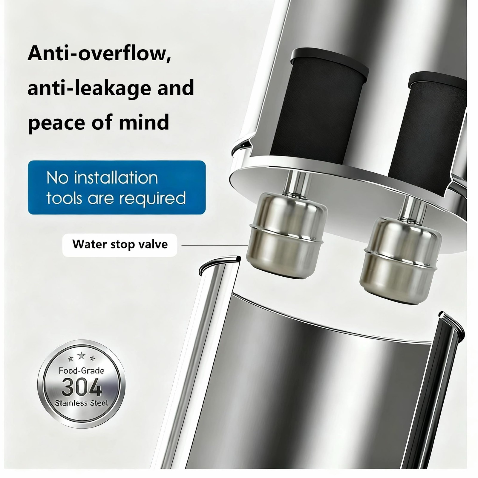 2.25G Ultra-Filtration Gravity Water Filter System-304 Stainless Steel Counte…