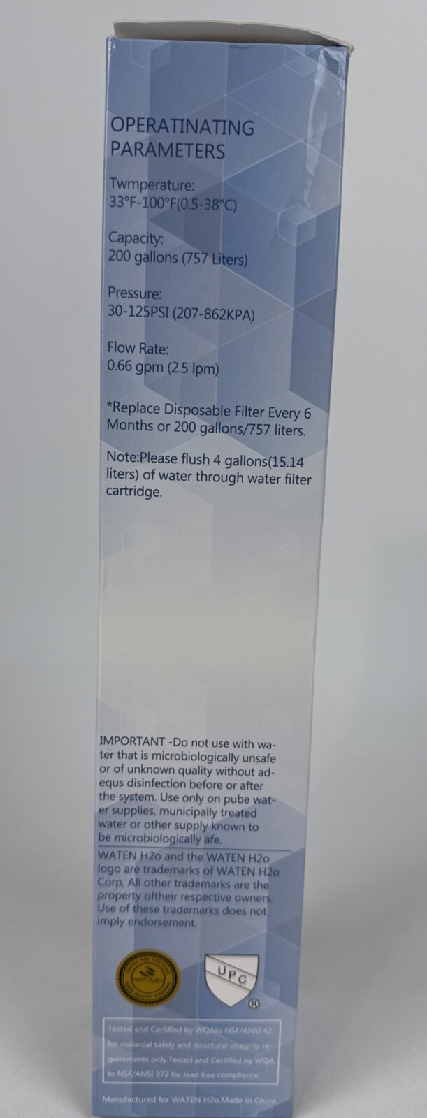 Water Replacement Filter ULTRAWF 469999 For FRIGIDAIRE/Kenmore Brands