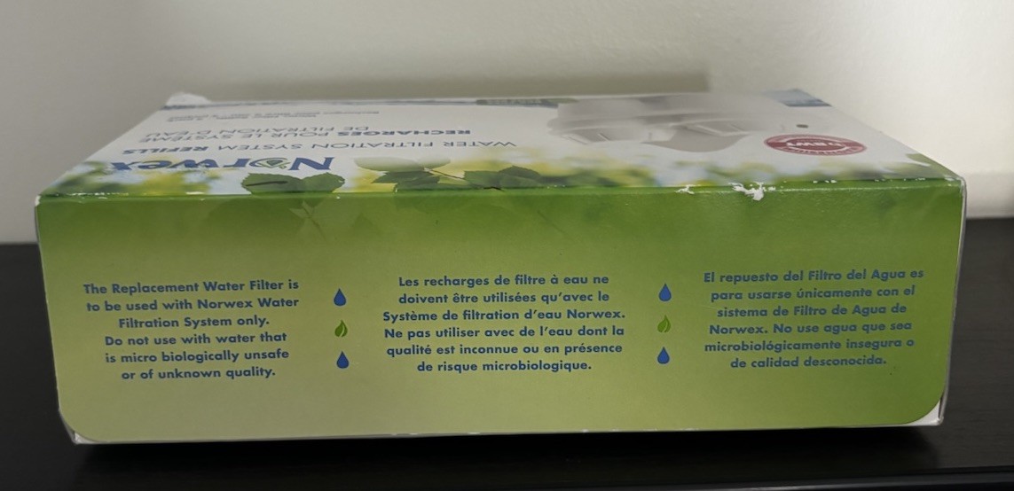 Norwex Water Filtration System Refills 2 Pack BPA-Free Magnesium Mineralized H2O