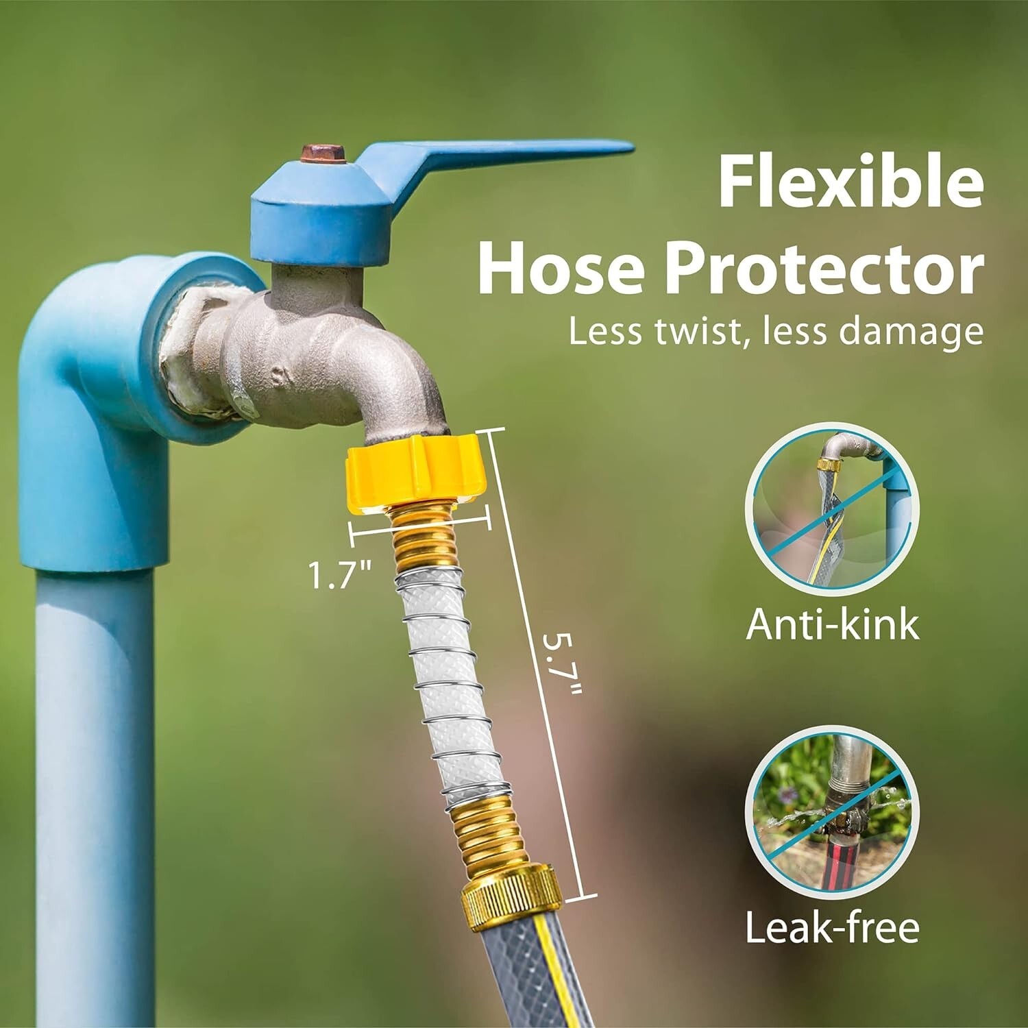 1 Pack AquaCrest Garden Hose Water Filter with Hose Protector, Reduces Chlorine