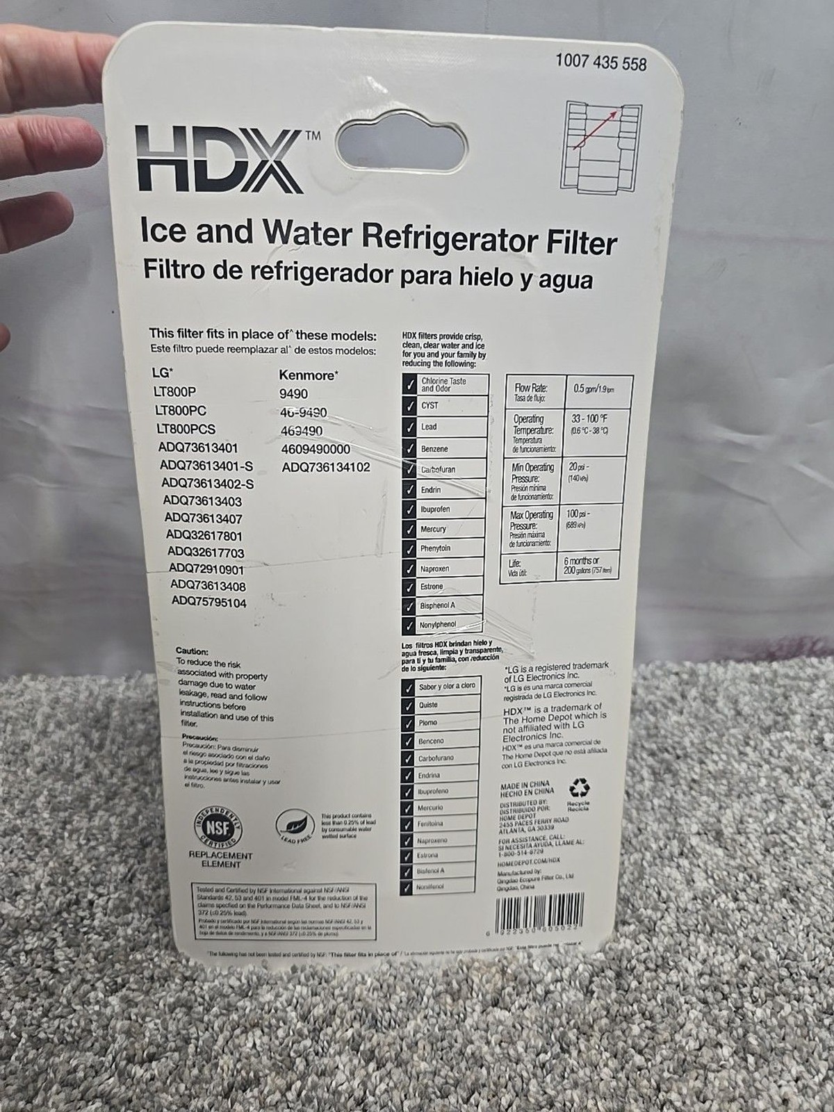 HDX FML-4 Premium Refrigerator Water Filter Replacement For LG LT800P (2-Pack)