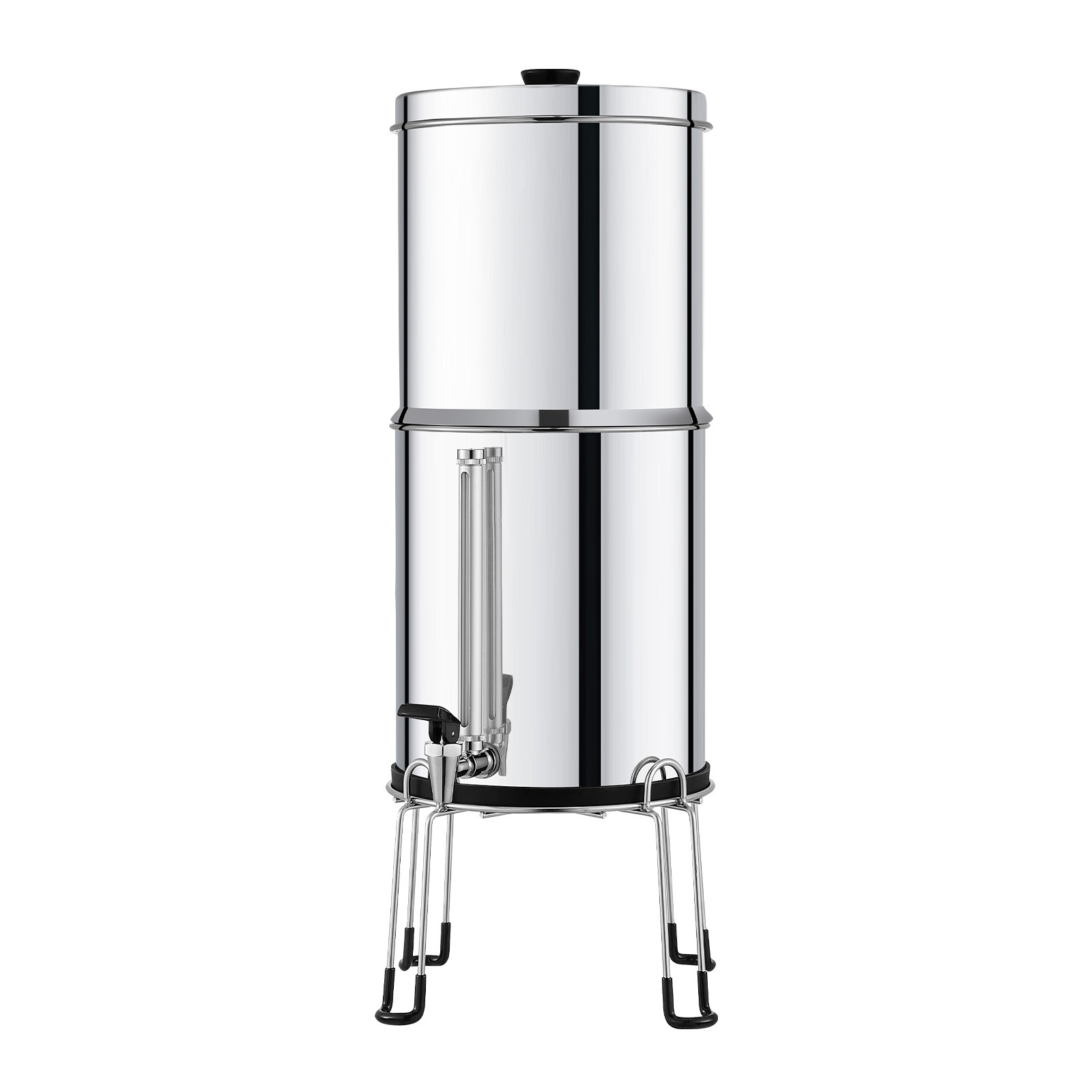 2.25G Gravity-fed Water Filter Countertop System Stainless Steel 2 Filters