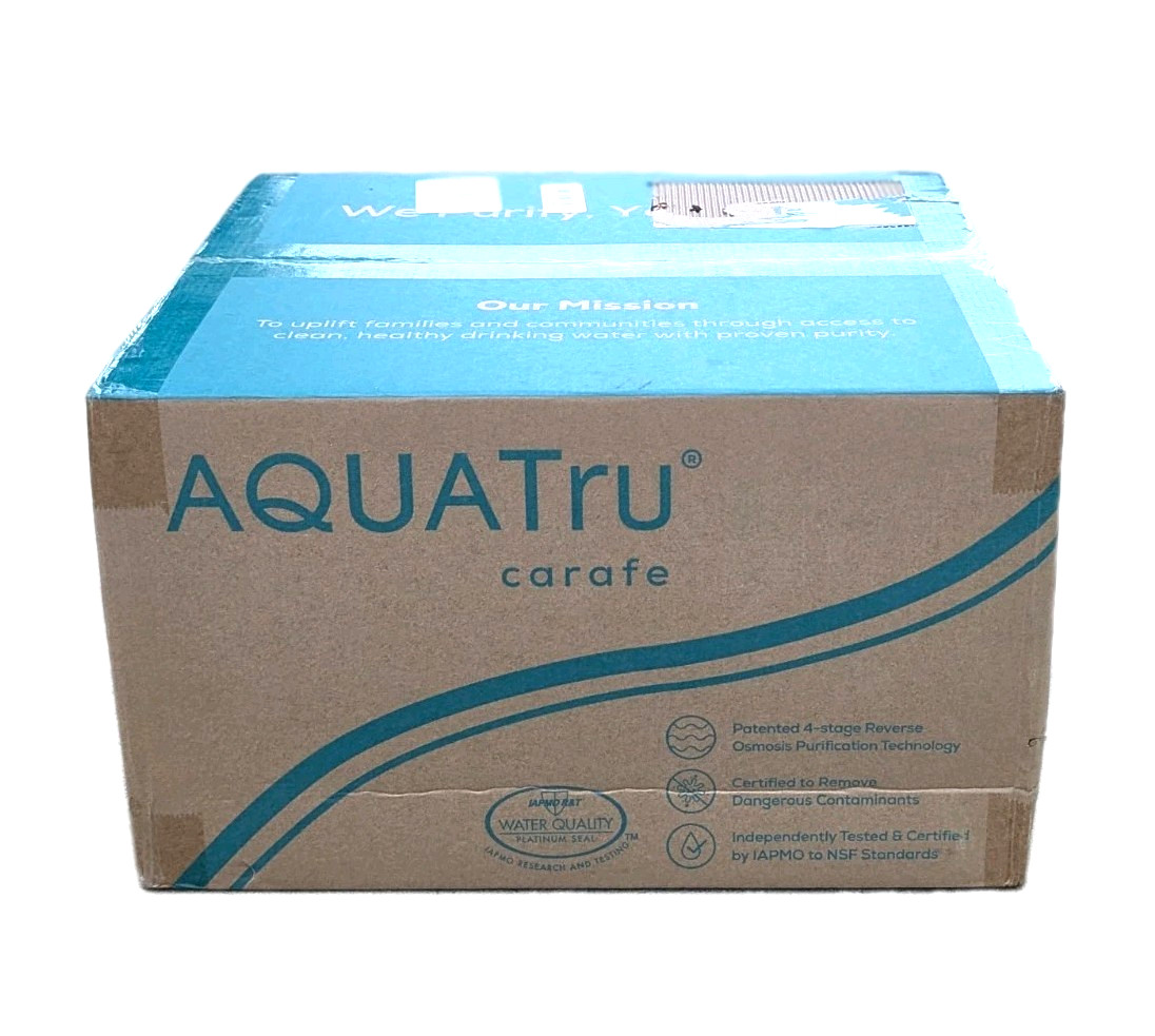AQUATRU Carafe Countertop Reverse Osmosis Water Purifier with 4-Stage RO Compact