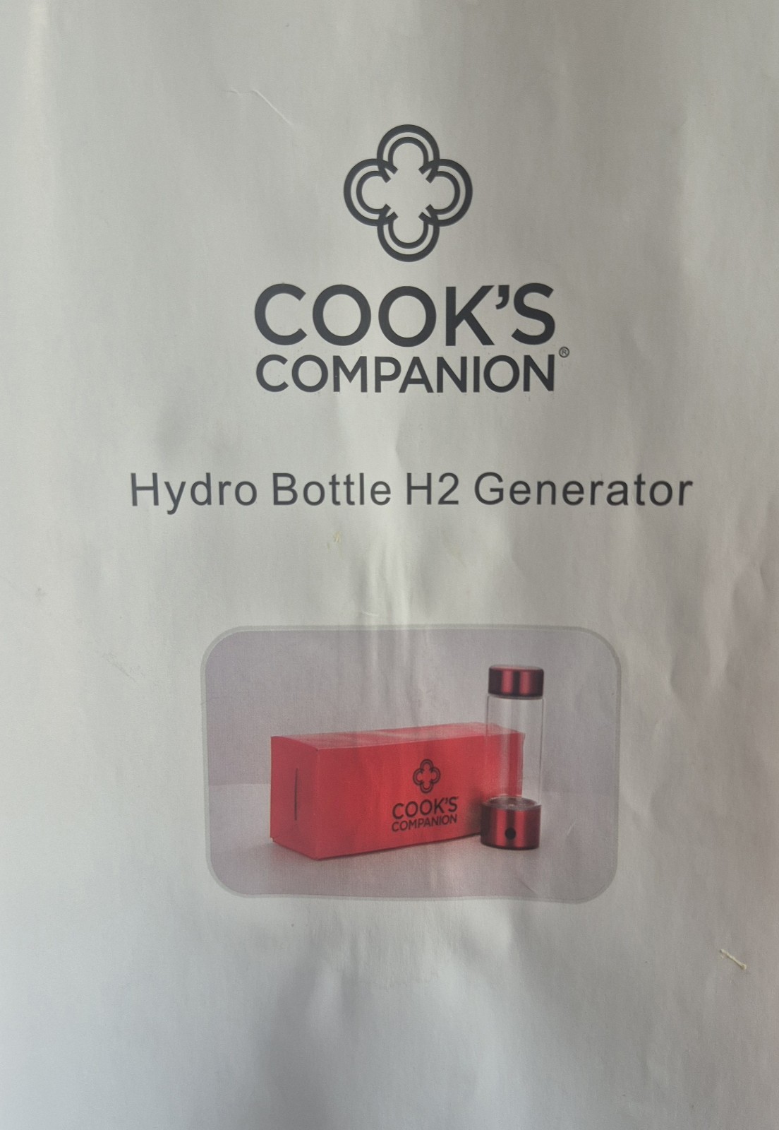 14 oz Silver Cooks Companion Hydro Bottle H2 Generator New