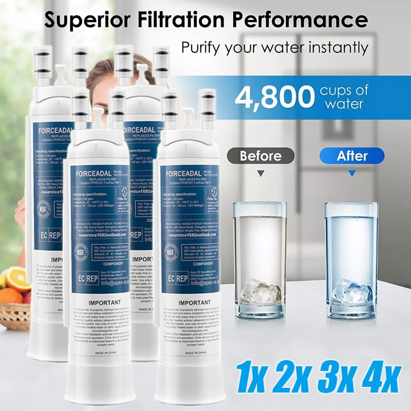 1/2/3/4pcs for Frigidaire PWF-1 FPPWFU01 Refrigerator PurePour Water &Ice Filter