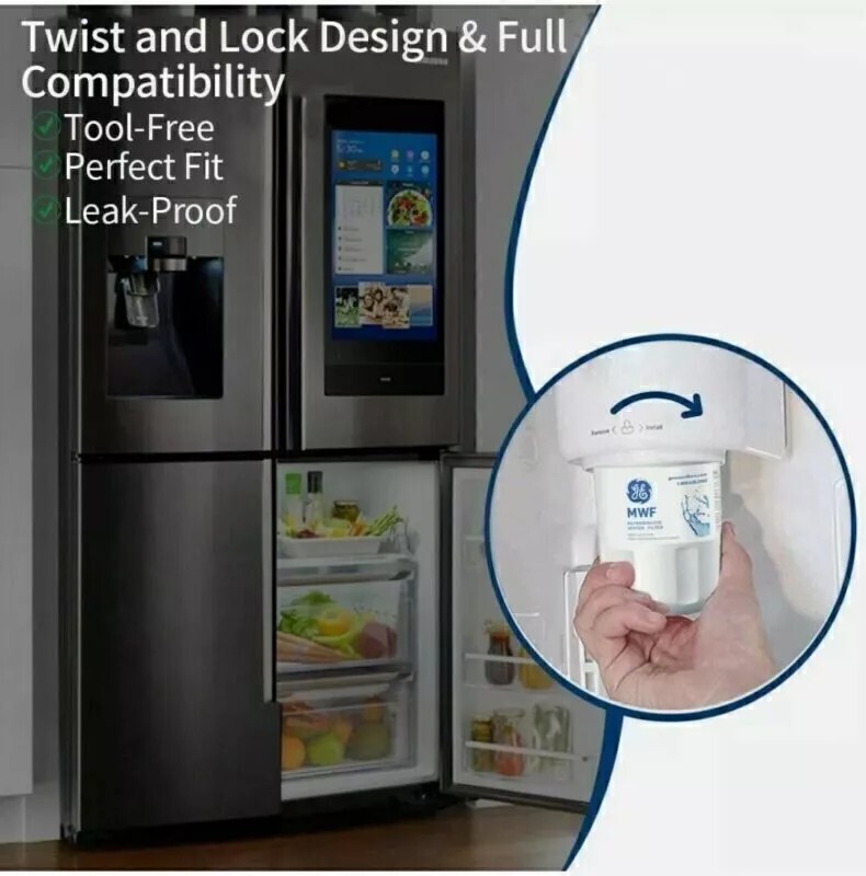 2 pack GE MWF New Genuine Sealed GWF 46-9991 MWFP Smartwater Fridge Water Filter
