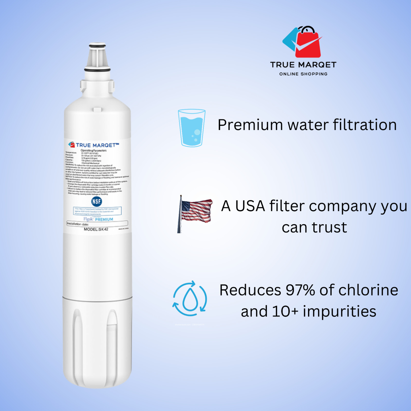 4204490 Replacement Fridge Water Filter for Sub-Zero + InSinkErator F1000 F2000