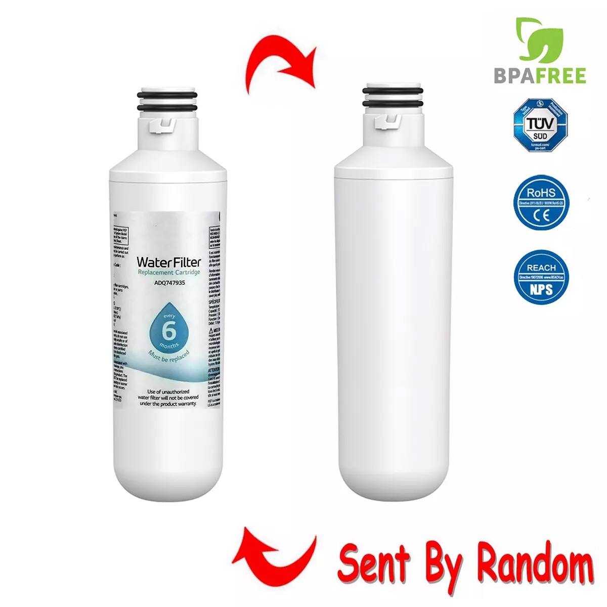 4/2/1 PACK for LG LT1000P ADQ747935 Refrigerator Water & Ice Filter Replacement