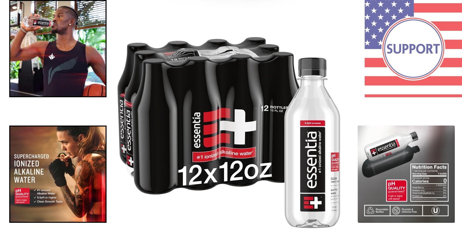 Essentia Water 12 Fl Oz Bottles – Supercharged Alkaline Hydration (12-Pack)