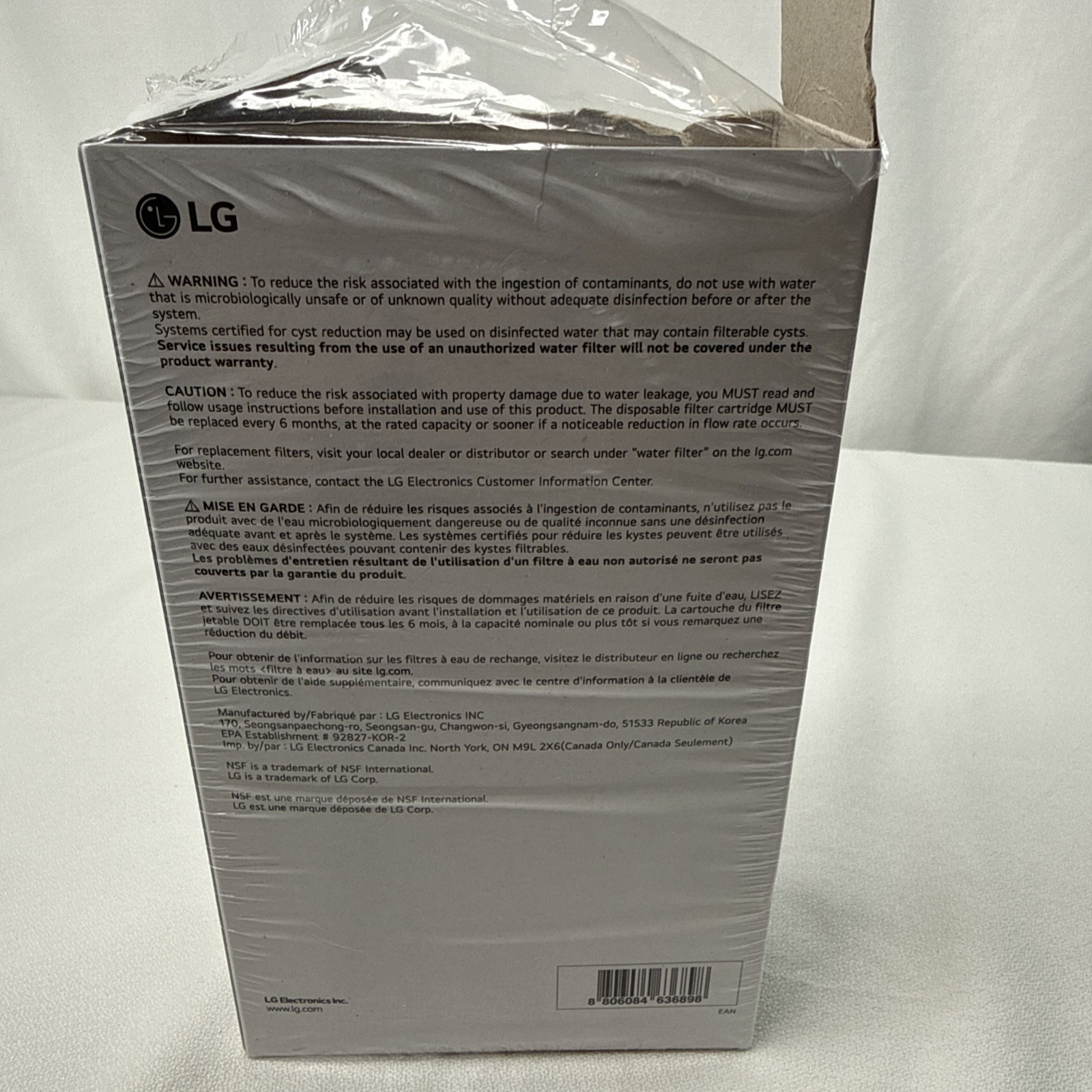 LG LT1000P2 6-Month / 200 Gallon Refrigerator Replacement Water Filter 2 Pack