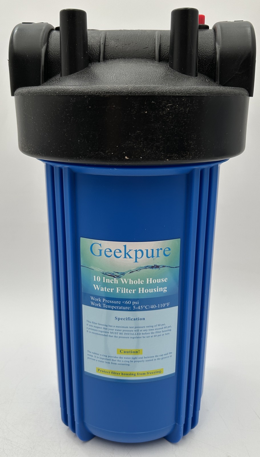 Geekpure 10in Water Filter Housing Blue 3/4″NPT Fit 4.5″ x 10″