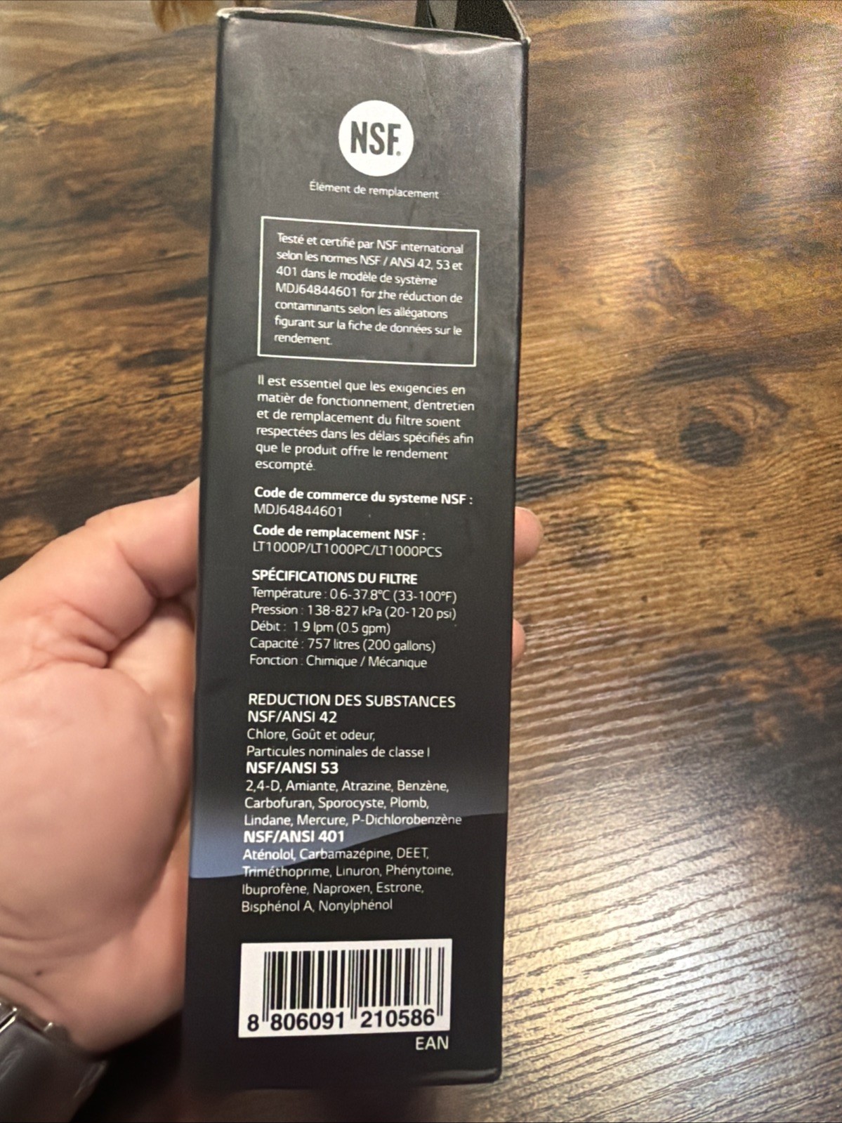 Genuine LG Water Filter Replacement Cartridge LT1000P/PC/PCS – New/ Sealed