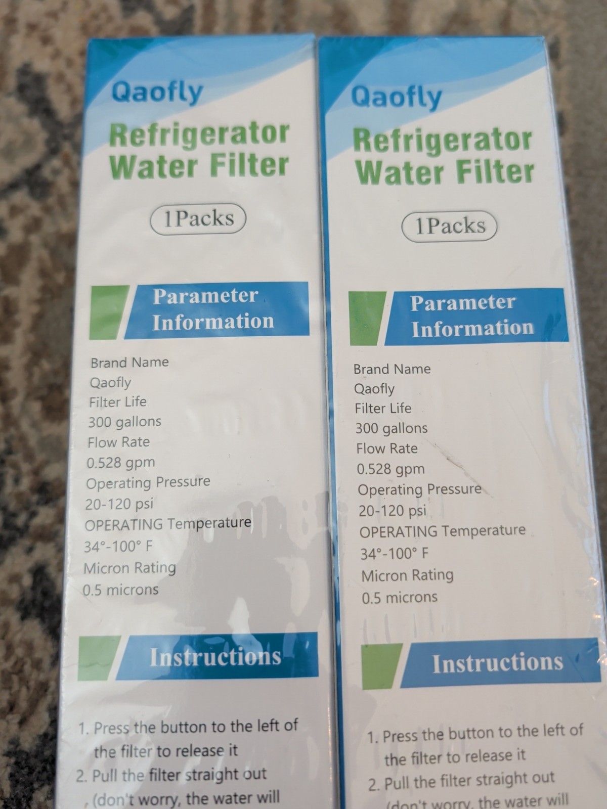 2 Pck Fridge Filter -,Filter 3, 4396841, 4396710 – Qaofly