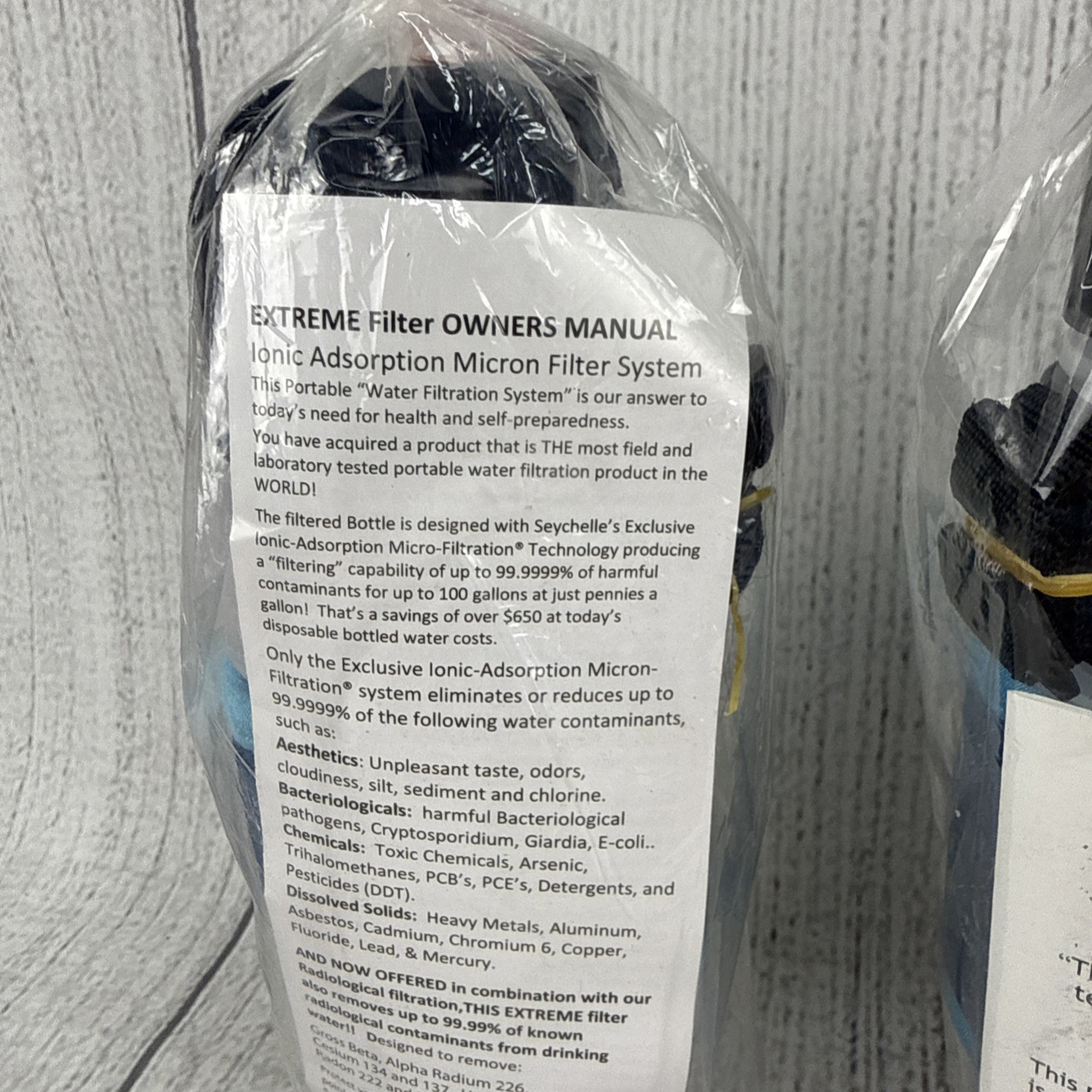 2 Seychelle Extreme 28oz Radiological Ionic Micron Flip Top Water Filter Bottle