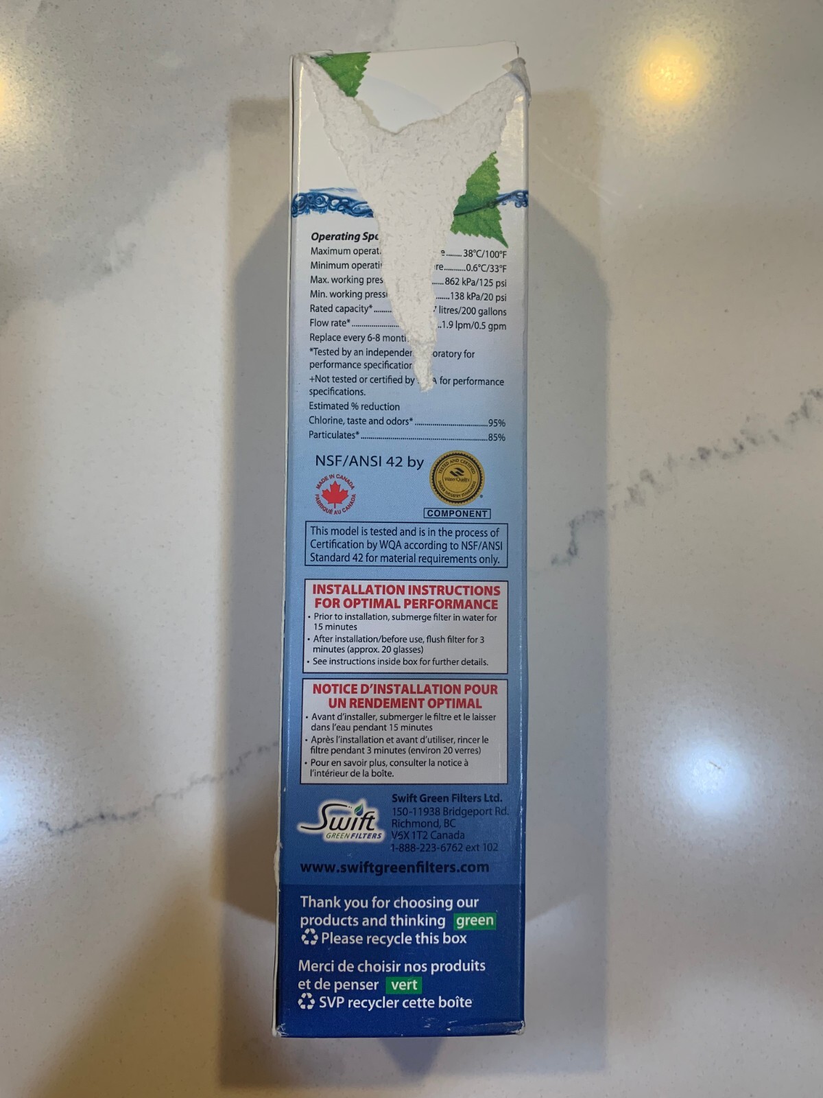 Swift Green Filters Refrigerator Replacement Water Filters SGF-PA07 White
