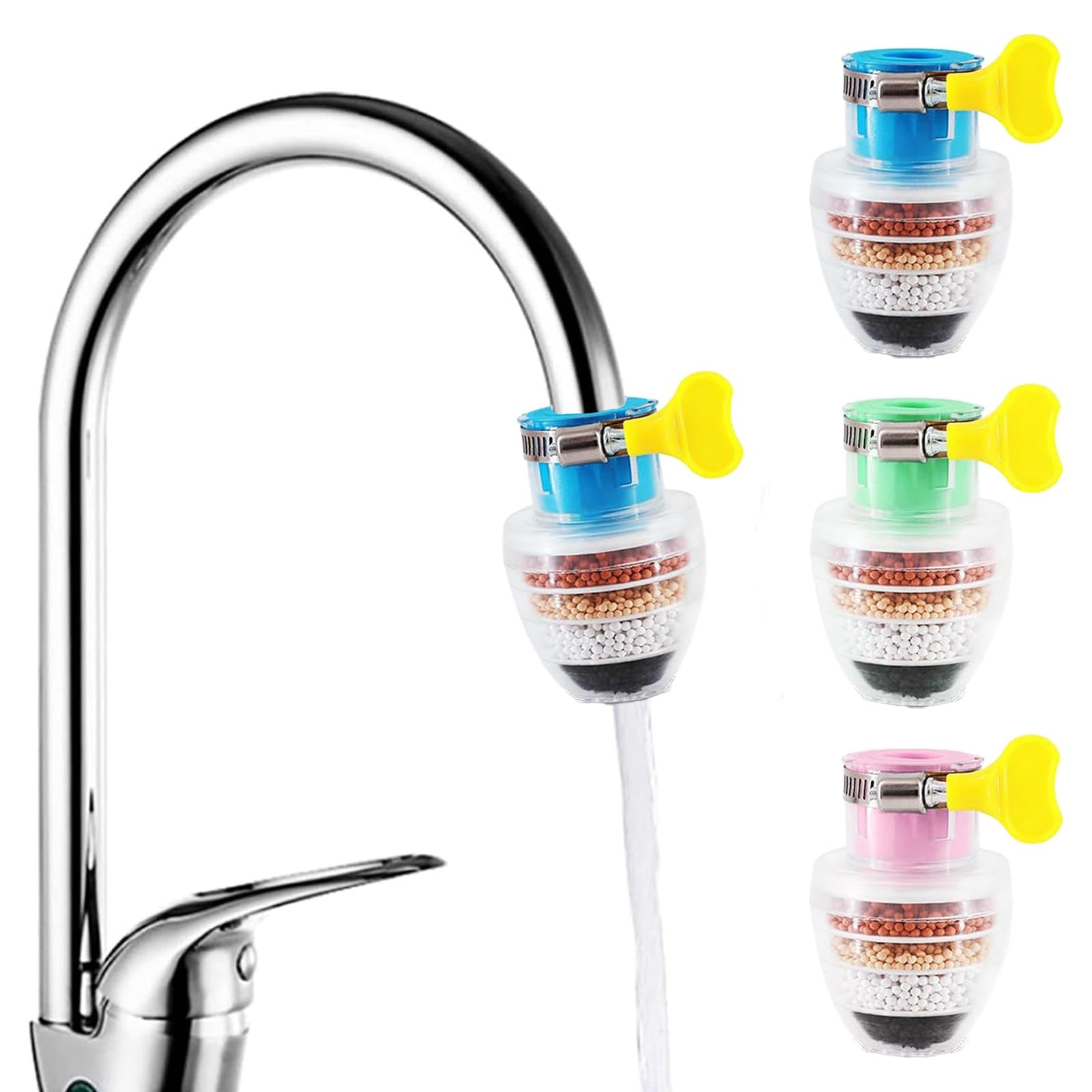 3 Pack New Upgraded sixLayer Faucet Filter, Water Filter for Sink, Kitchen Fa…