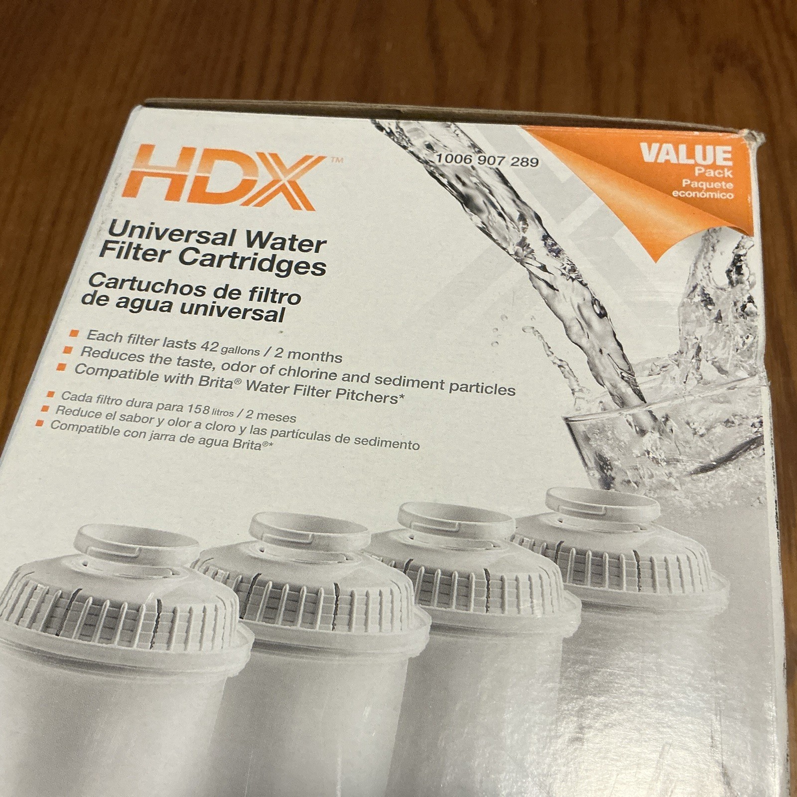 HDX F003 8-Pack Universal Water Filter Cartridges -Compatible W/ Brita Pitchers