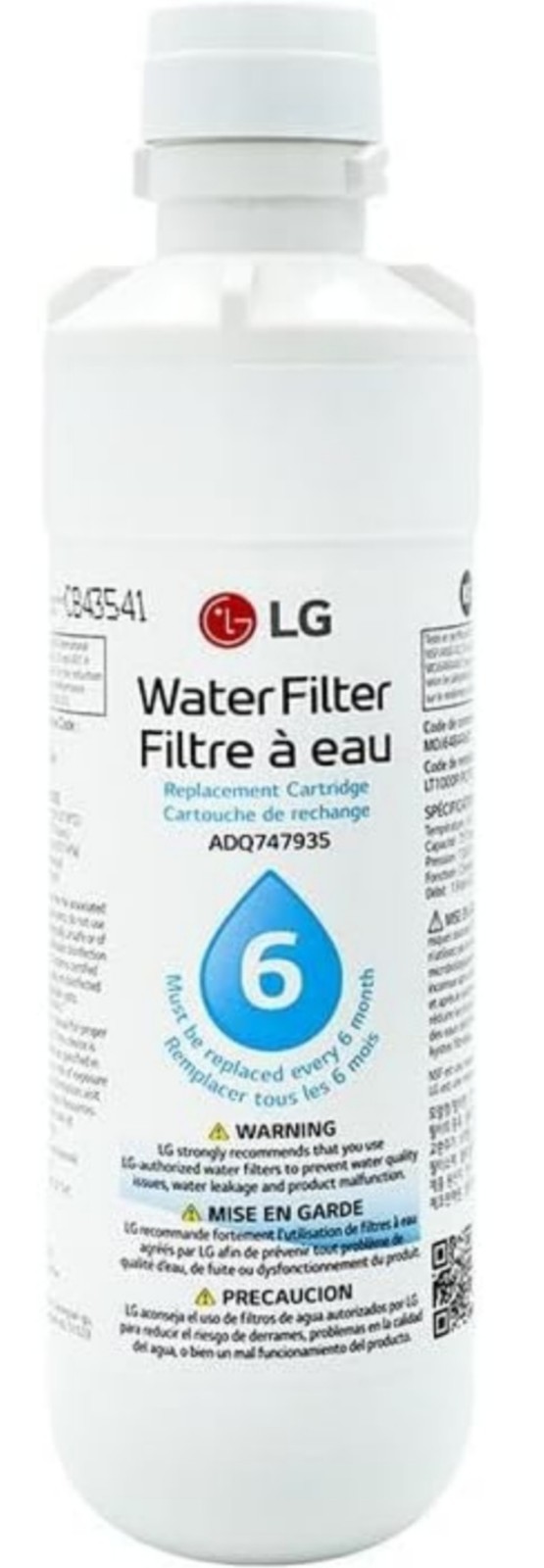 LG LT1000P Water Filter Replacement Cartridge LT1000PC/PCS New & Sealed