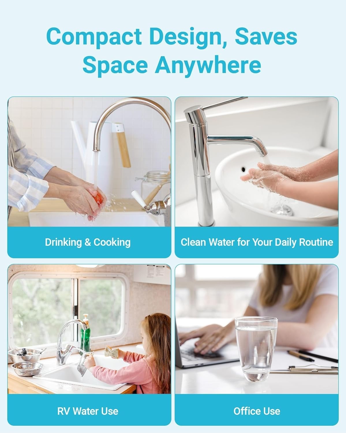 AQUA CREST UP16 Under Sink Water Filter System, Reduces up to 99.52% Chlorine