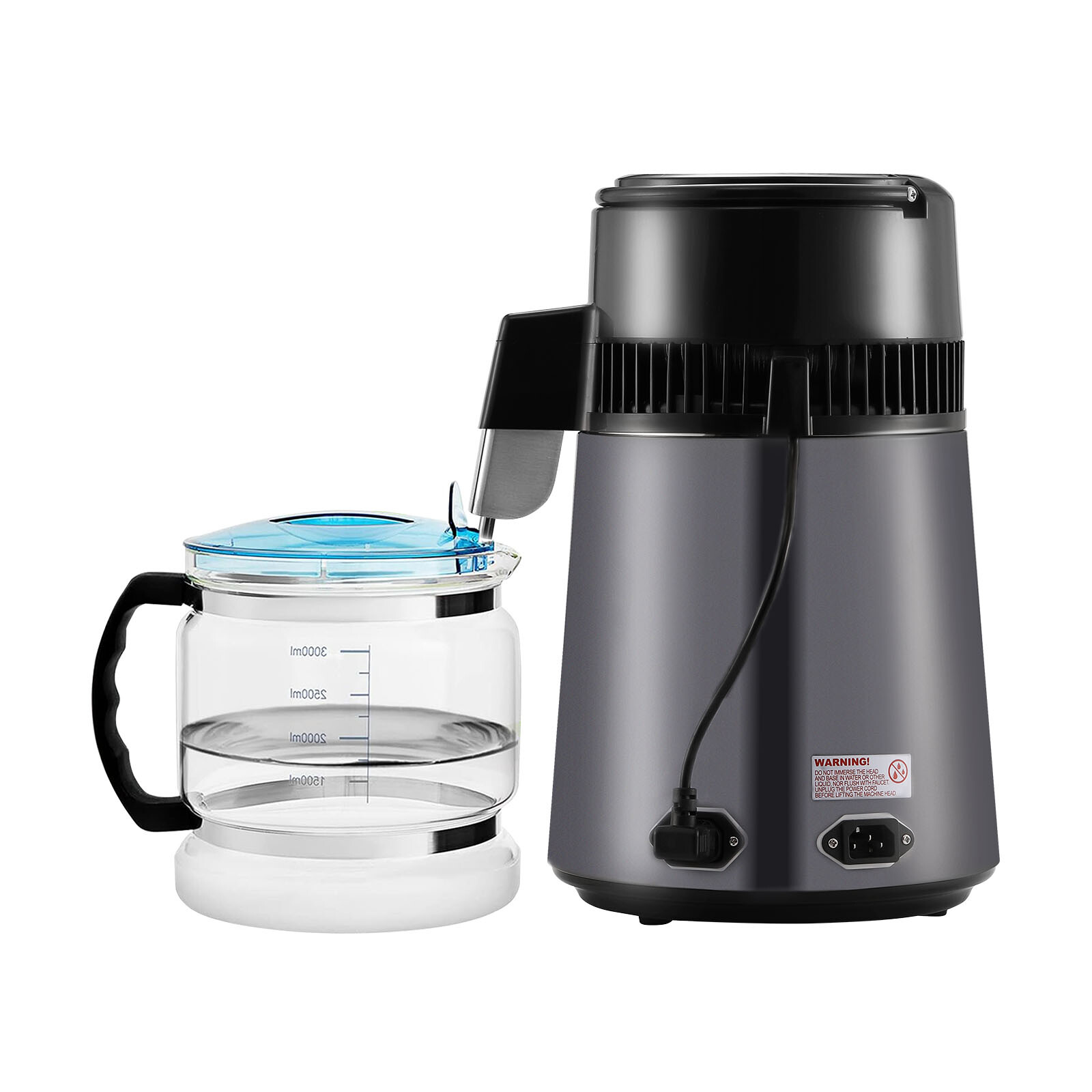 VEVOR Water Distiller 4L Water Purifier Countertop Stainless Steel Interior 750W
