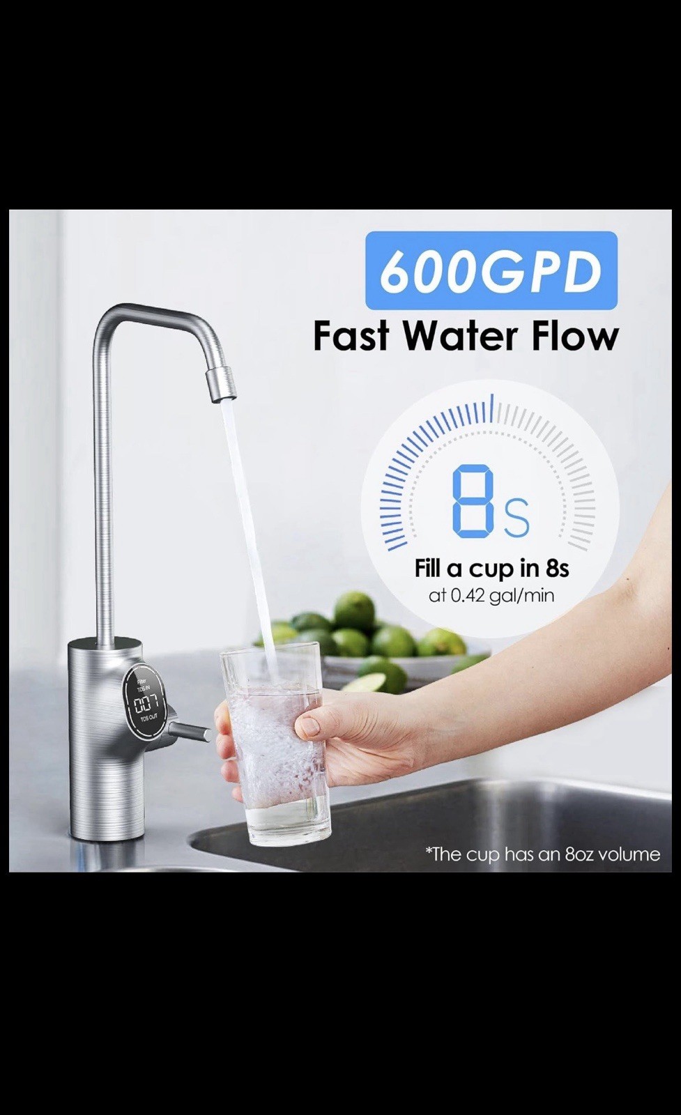 Waterdrop D6 Reverse Osmosis Water Filter, 600 GPD Under Sink Reverse Osmosis