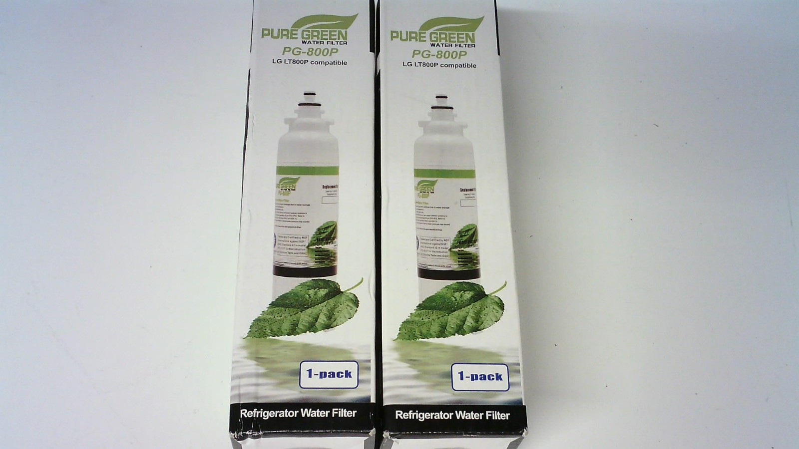 (2) Refrigerator Water Filter, Replacement for LG® LT800P Pure Green PG-800P