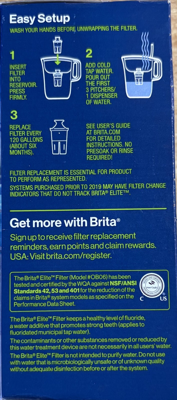 BRITA ELITE Replacement Water Filters New 6 Month