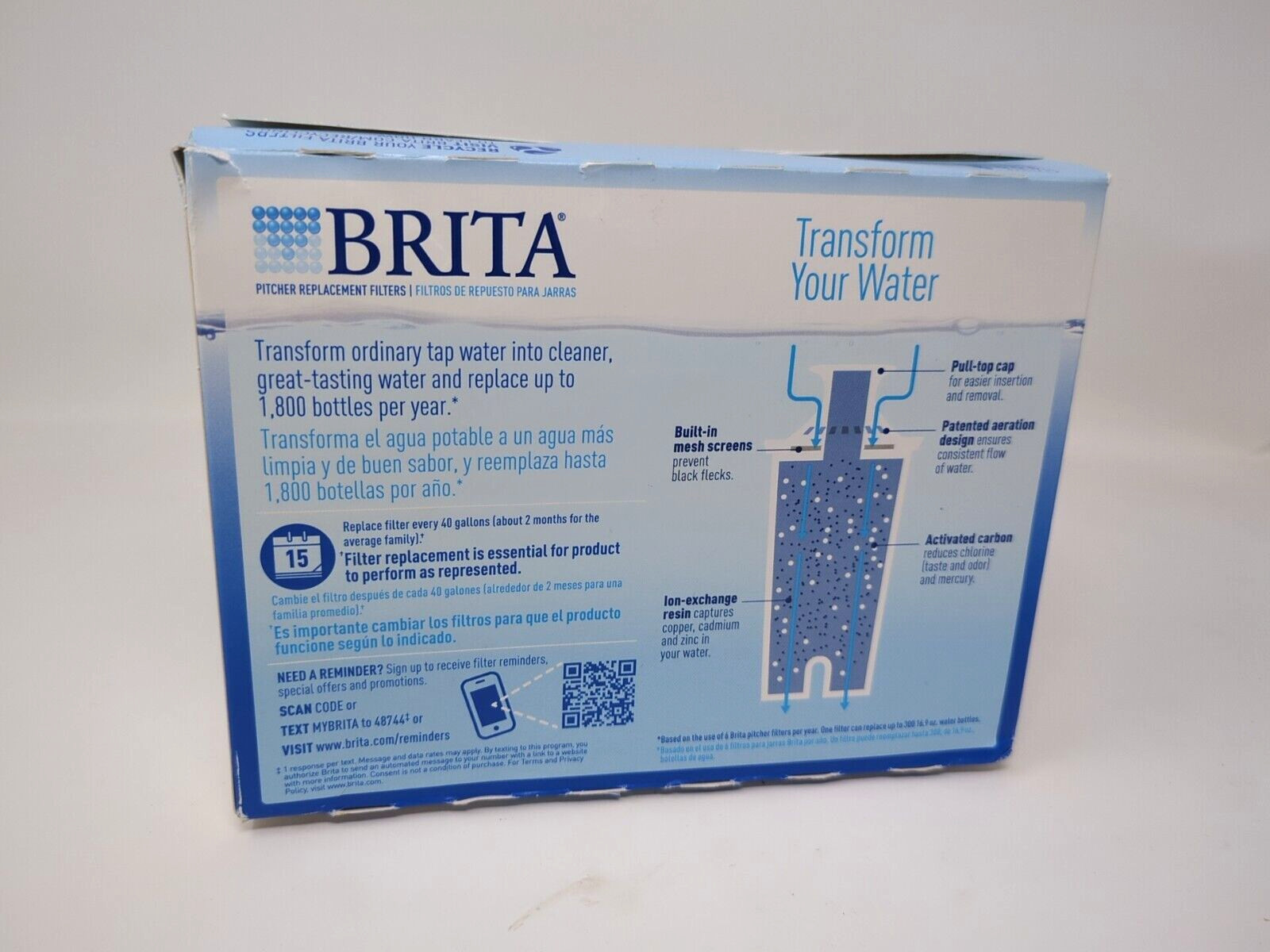 Brita Water Pitcher Replacement Filters 3 Count-Open Box-New-Filters sealed