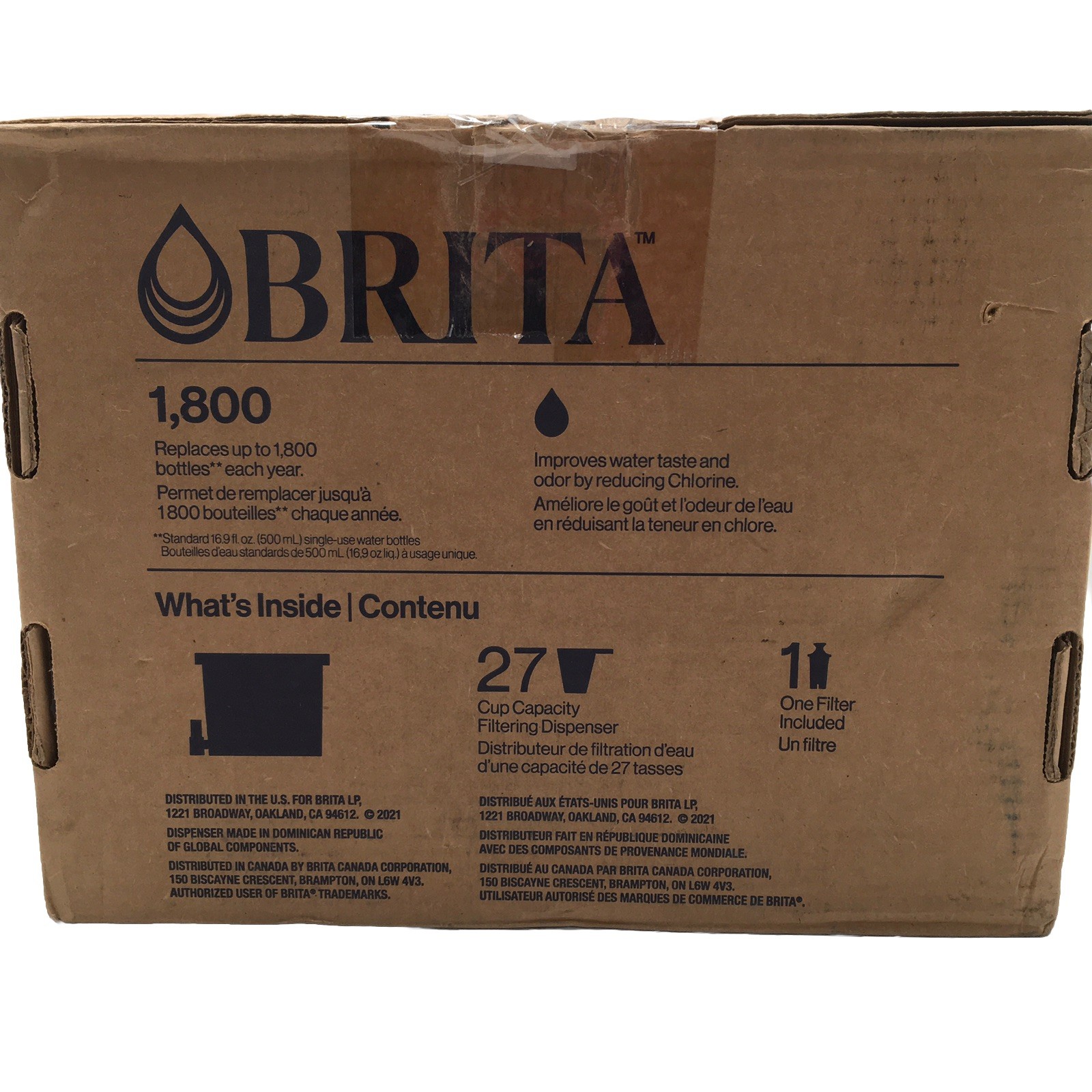 Brita Extra Large 27-Cup UltraMax Filtered Water Dispenser with Filter – Gray