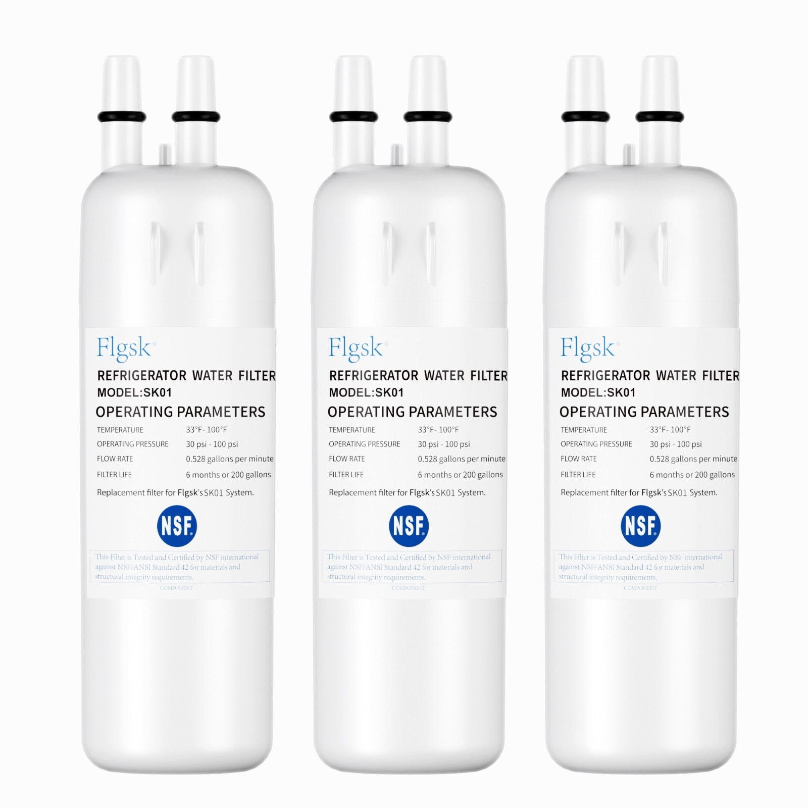 3 Pck Fridge Filter – EDR1RXD1, W10295370A, Filter 1, 46-9081, 46-9930, KAD1RXD1