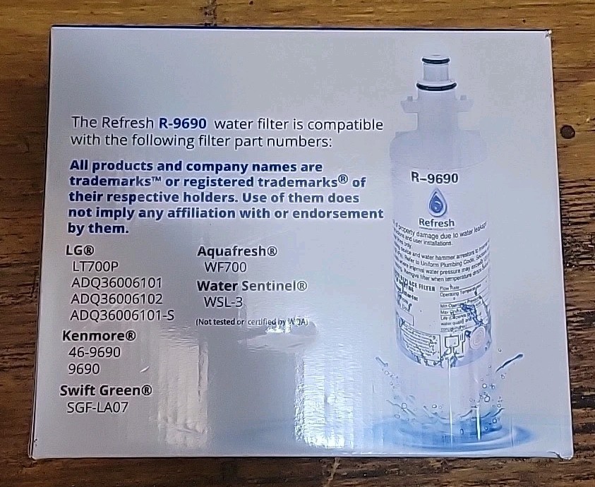 REFRESH LG LT700P 4 PACK REFRIGERATOR WATER FILTERS R-9690 USA SELLER FREE…
