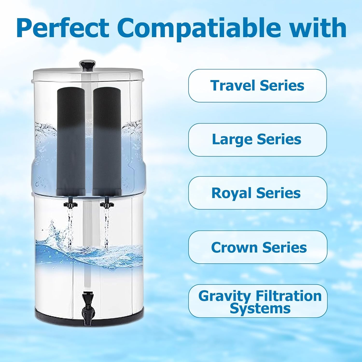 Water Filter Replacement for Berkey® BB9-2® Carbon Filters, Purewell®, ProOne®