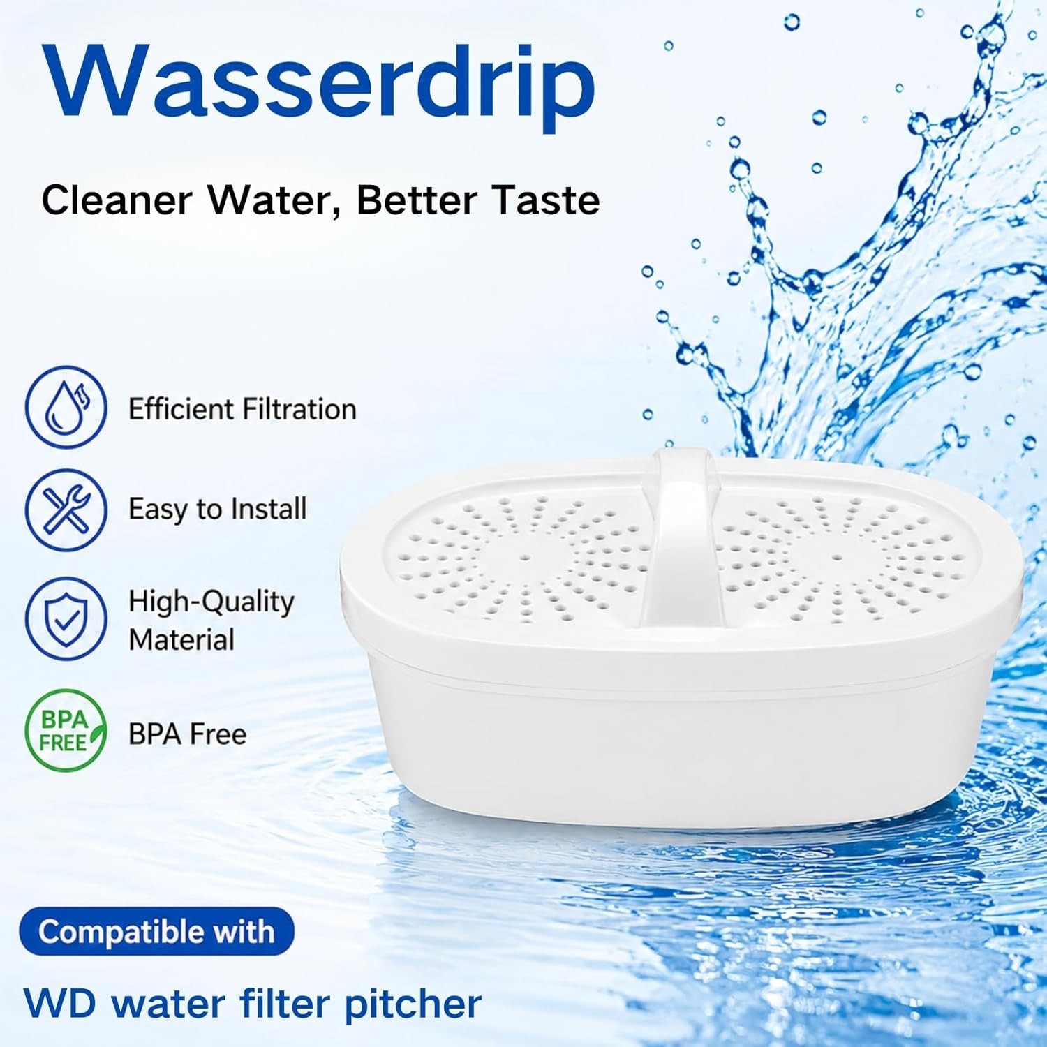 For Waterdrop WD-PF-01A Plus Replacement Filter for All Waterdrop Pitcher,3 pack