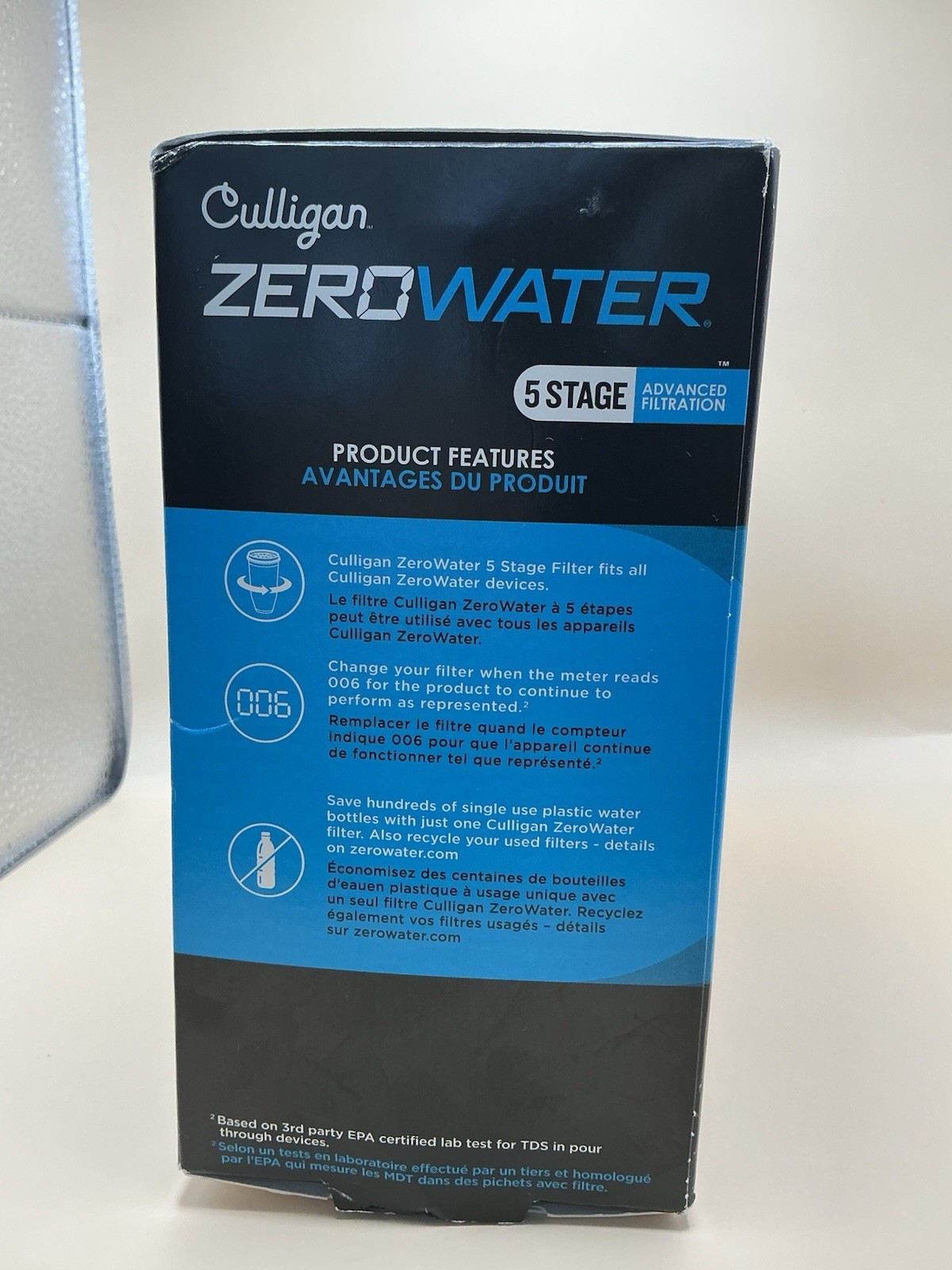 Culligan ZeroWater Replacement Water Filters 2 Packs 5 Stage Advanced Filtration