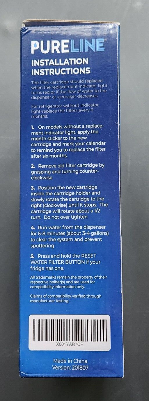 2 Pack PureLine Refrigerator Water Filter #PL-900 For #PL-900-S Replaces GE MSWF