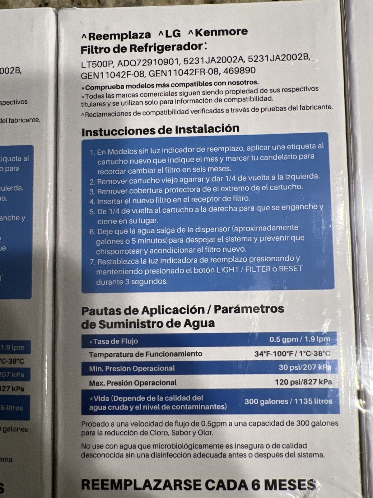 LG Refrigerator LT 500P Filters 3 Counts