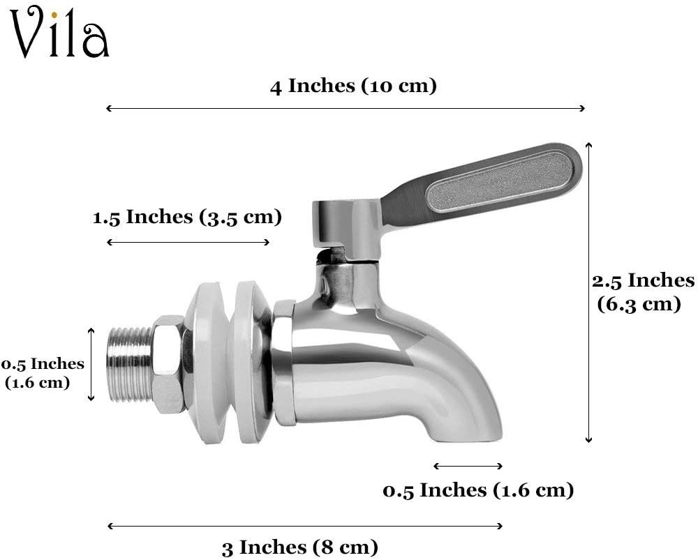Spigot for Beverage & Water Dispenser, Stainless Steel No-Rust Spout Faucet, Exc