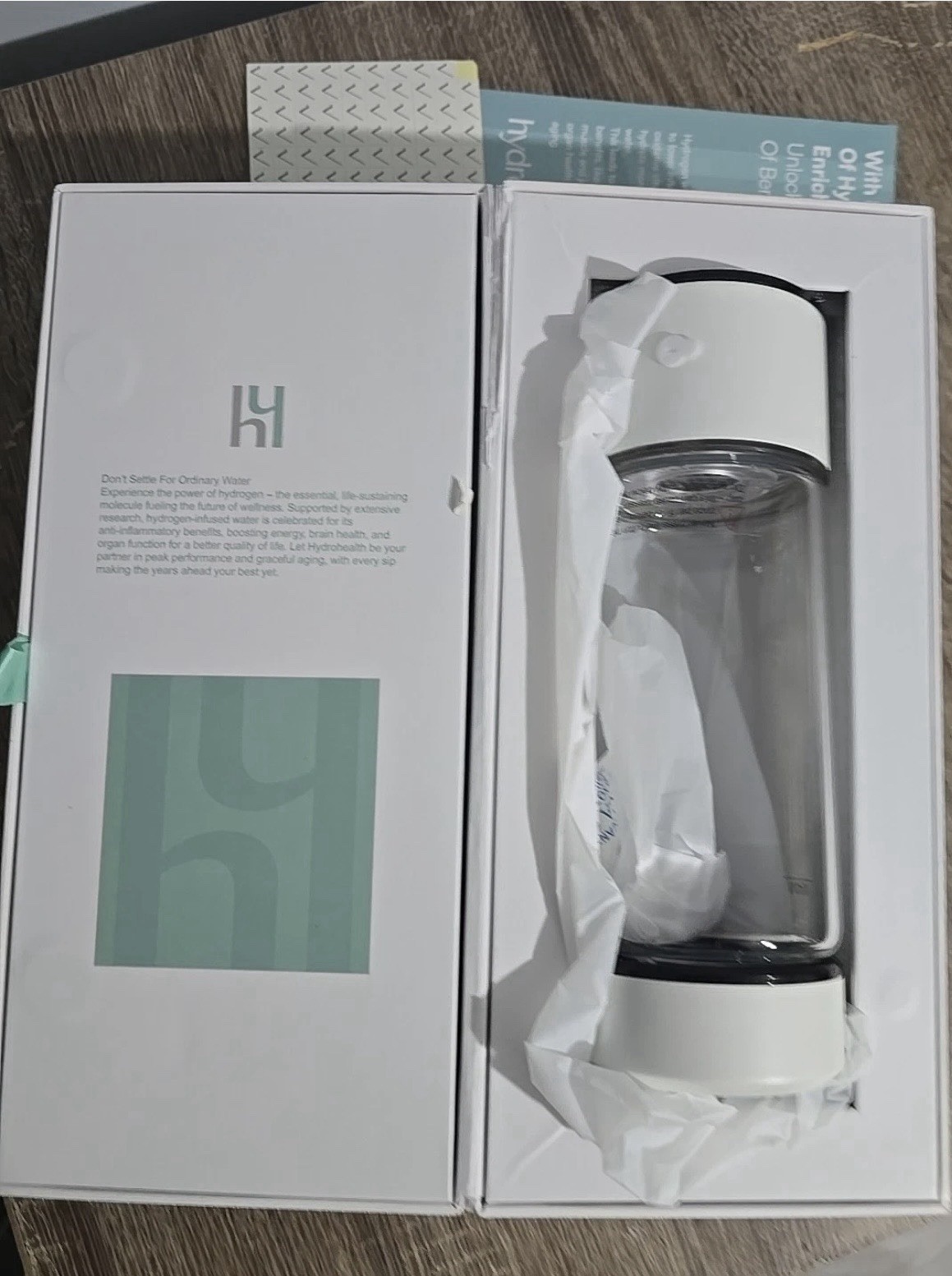 NEW Hydrohealth Hydrogen Water Bottle for Kidney Health 1600PPB Rechargeable