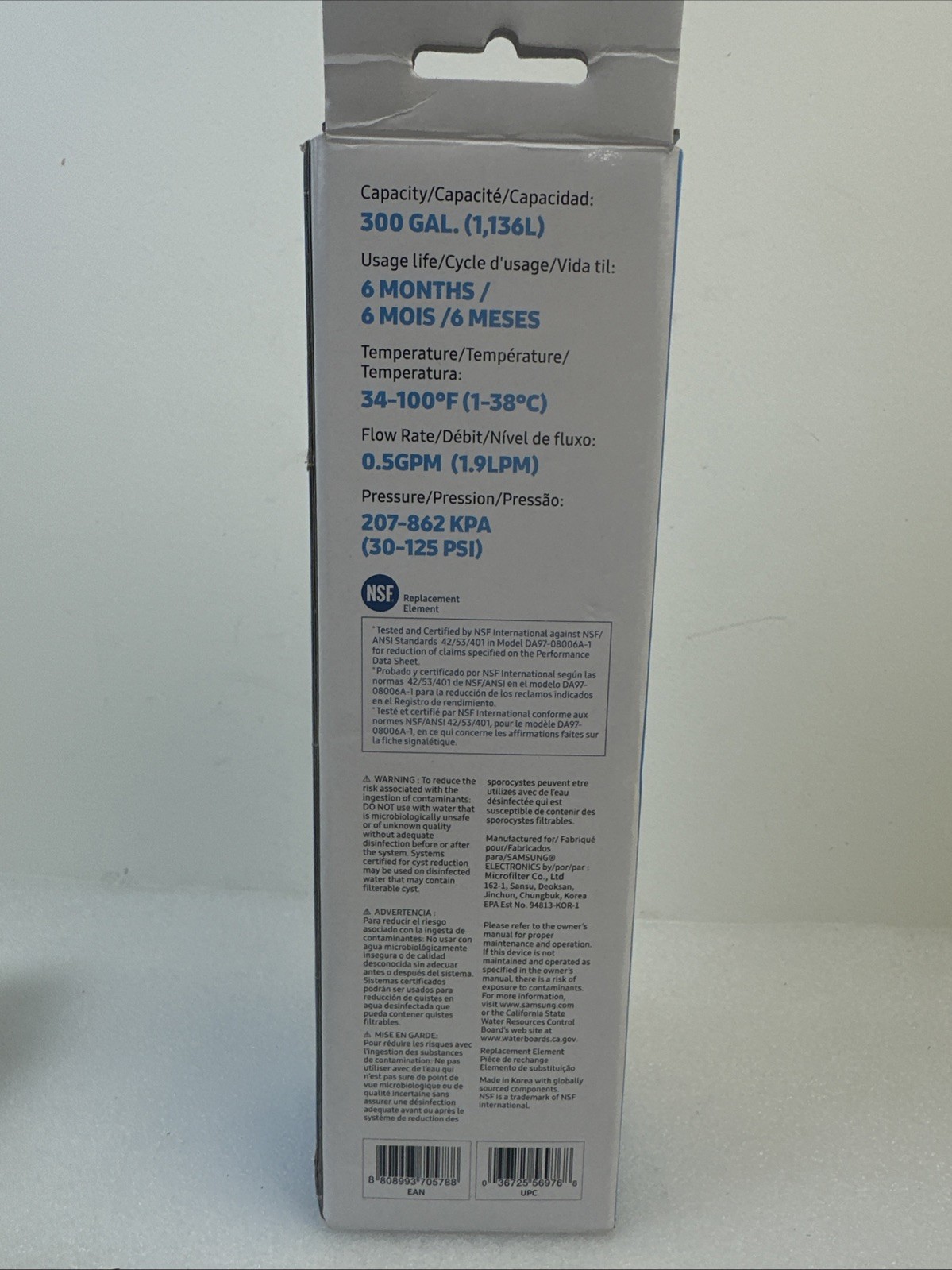 Samsung OEM DA29-00020B HAF-CIN/EXP Refrigerator Ice & Water Filter Brand New