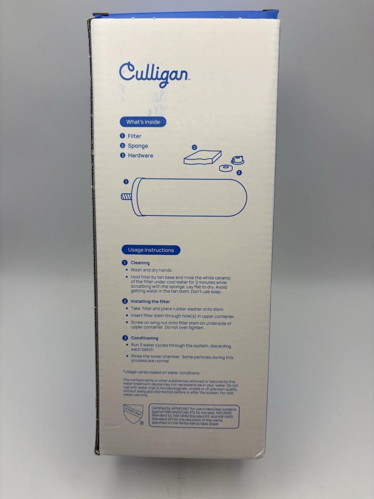 Culligan MaxClear 7” Gravity Water Filter Replacement, 1-Pack, Brand New In Box